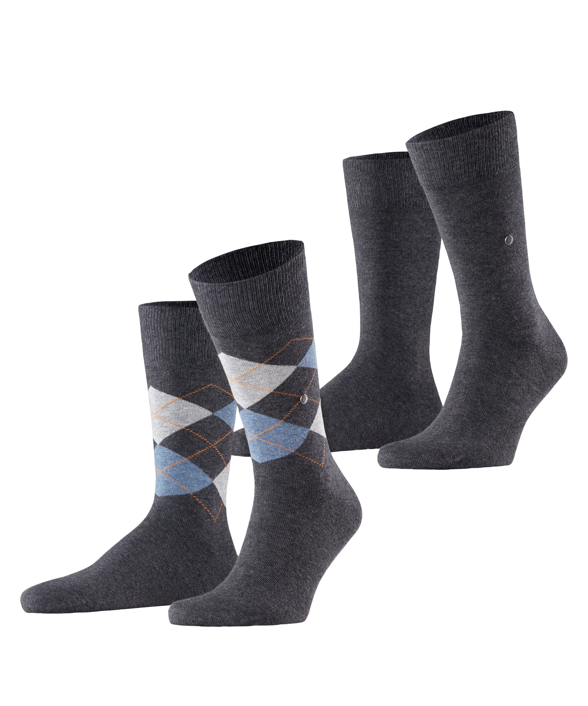 Burlington Socken "Everyday Argyle Mix" 2 Paar, atmungsaktiv, Einheitsgröße 40-46, Argyle-Muster