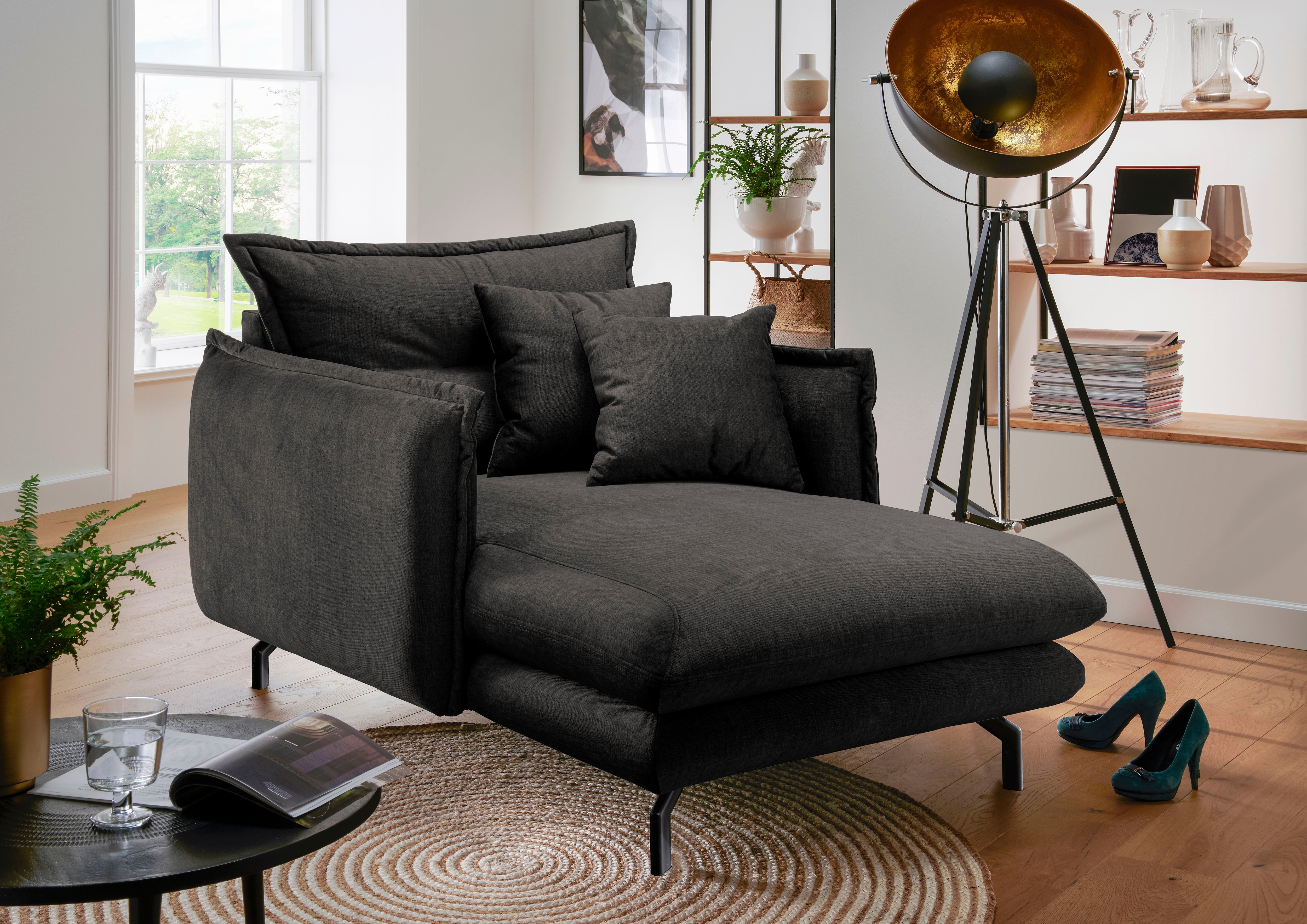 Home affaire Relaxsessel "LAVA Loveseat, modern & bequem, schmale Armlehnen, B/T 111/167cm"