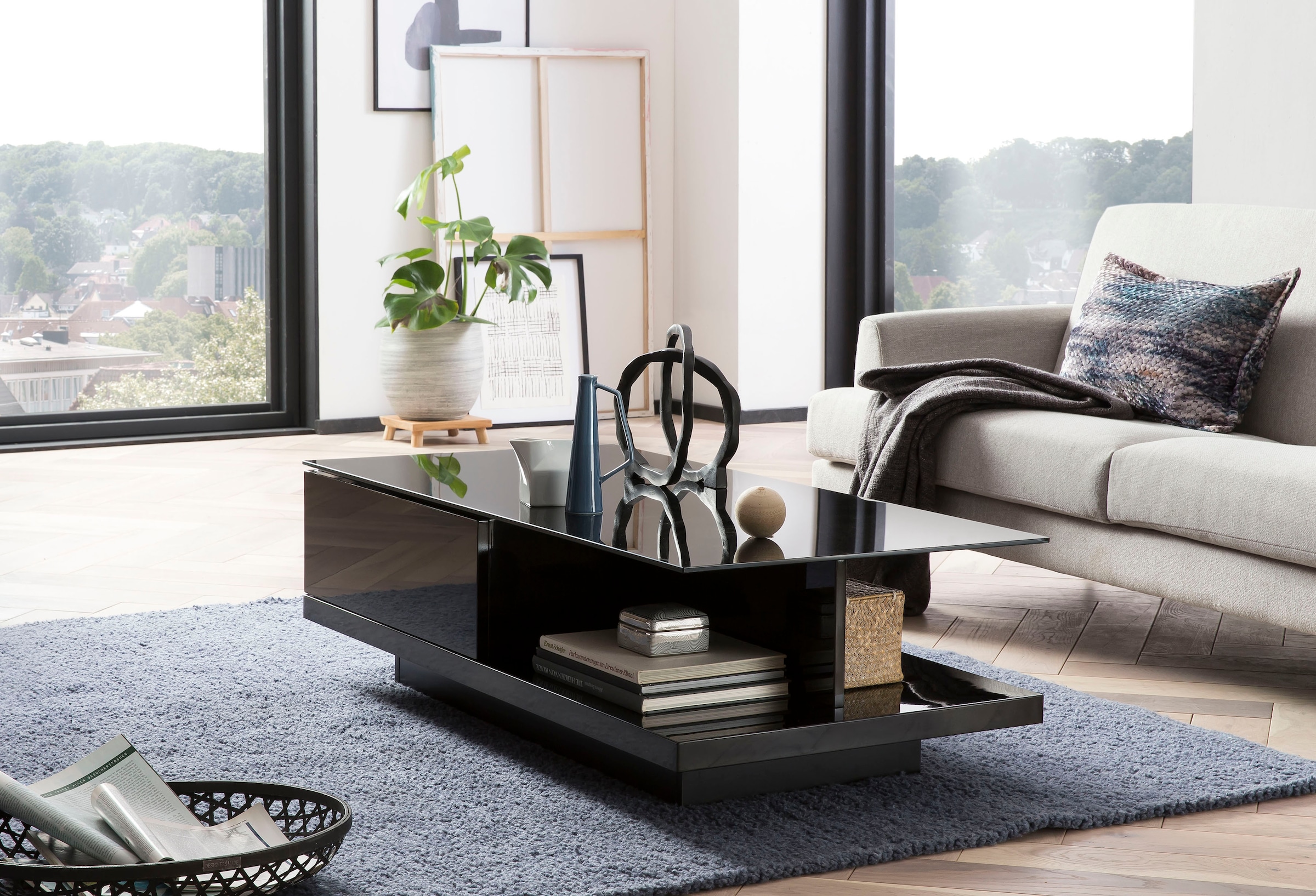 SalesFever Couchtisch "im minimalistischen Stil" Elegante Tischplatte aus r günstig online kaufen