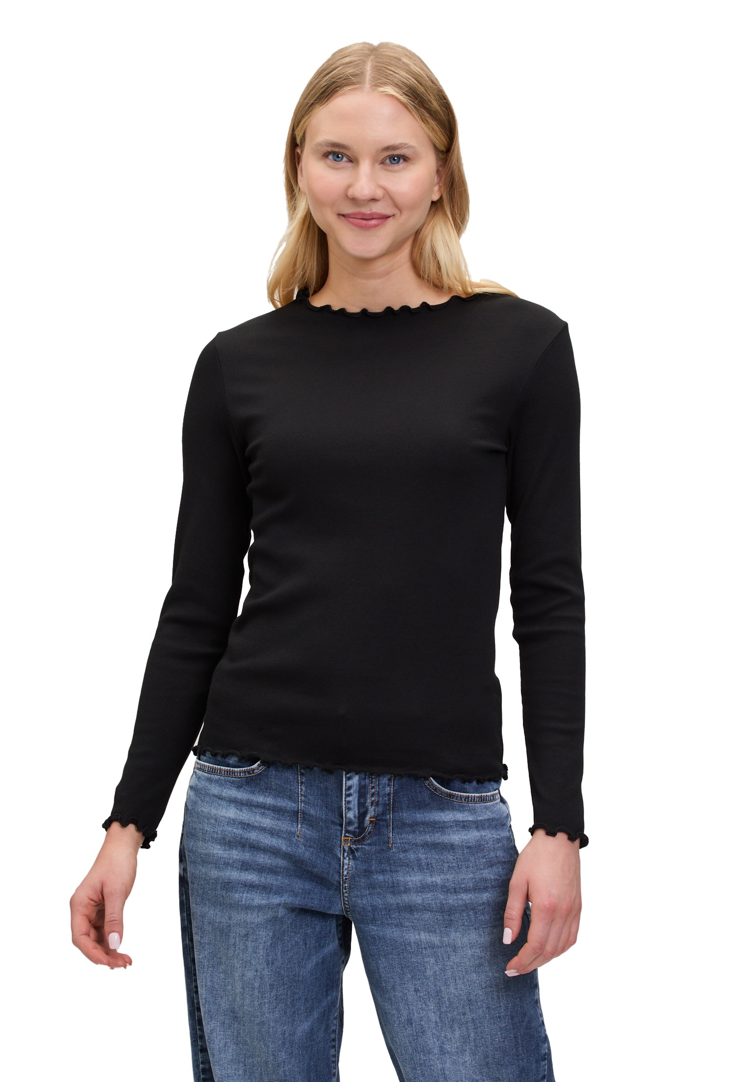 Cartoon Kurzarmshirt "Cartoon Damen Langarm-Shirt mit Kragen", (1 tlg.) günstig online kaufen