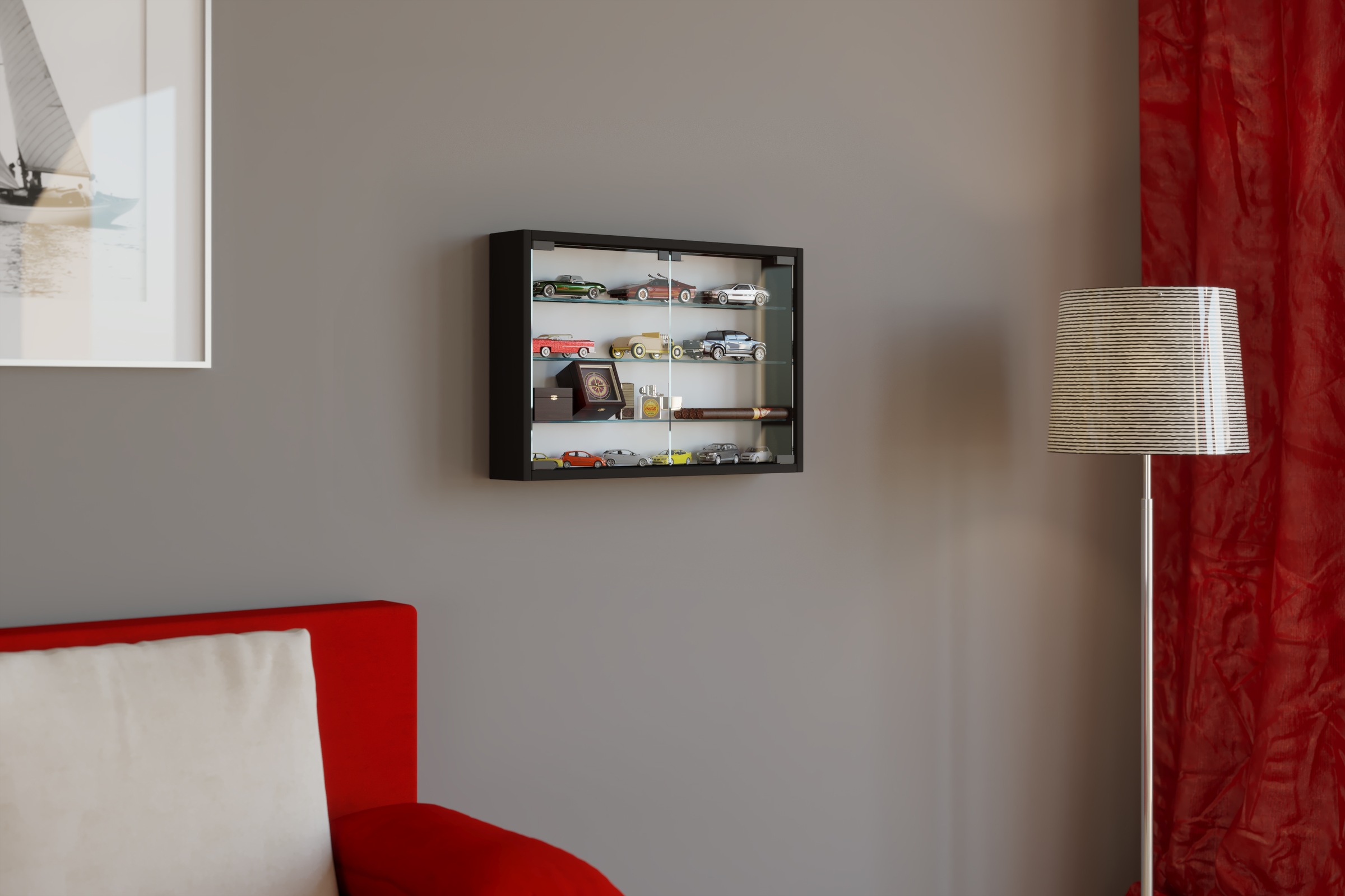 VCM Wandregal »Hängevitrine Wandvitrine Sammel Deko Mandosa M«