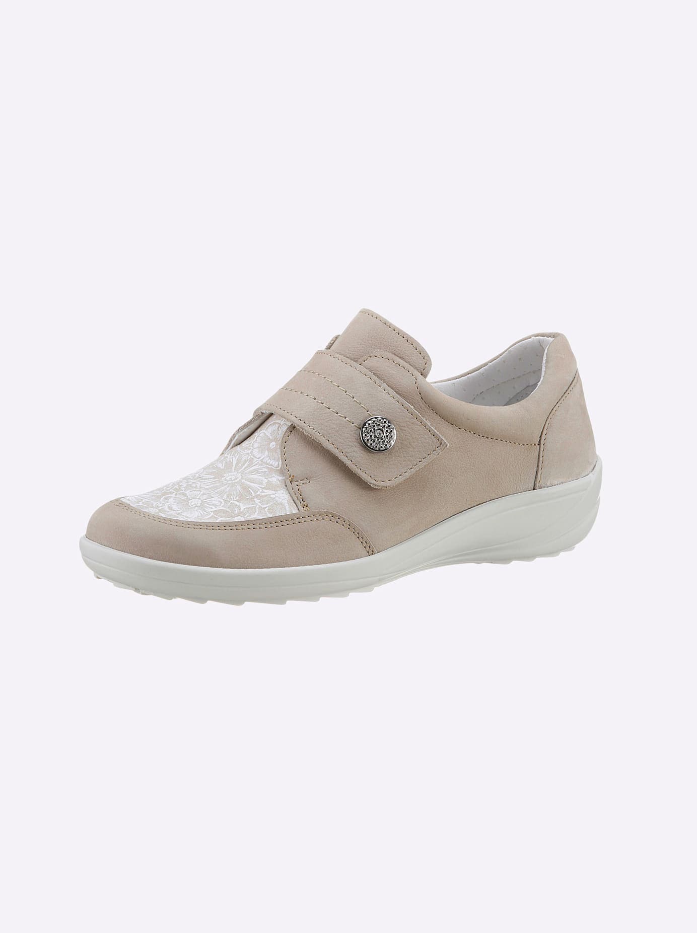 CLASSIC BASICS Damen Klettschuh, Gr. 39, beige, Nubukleder, Schuhe