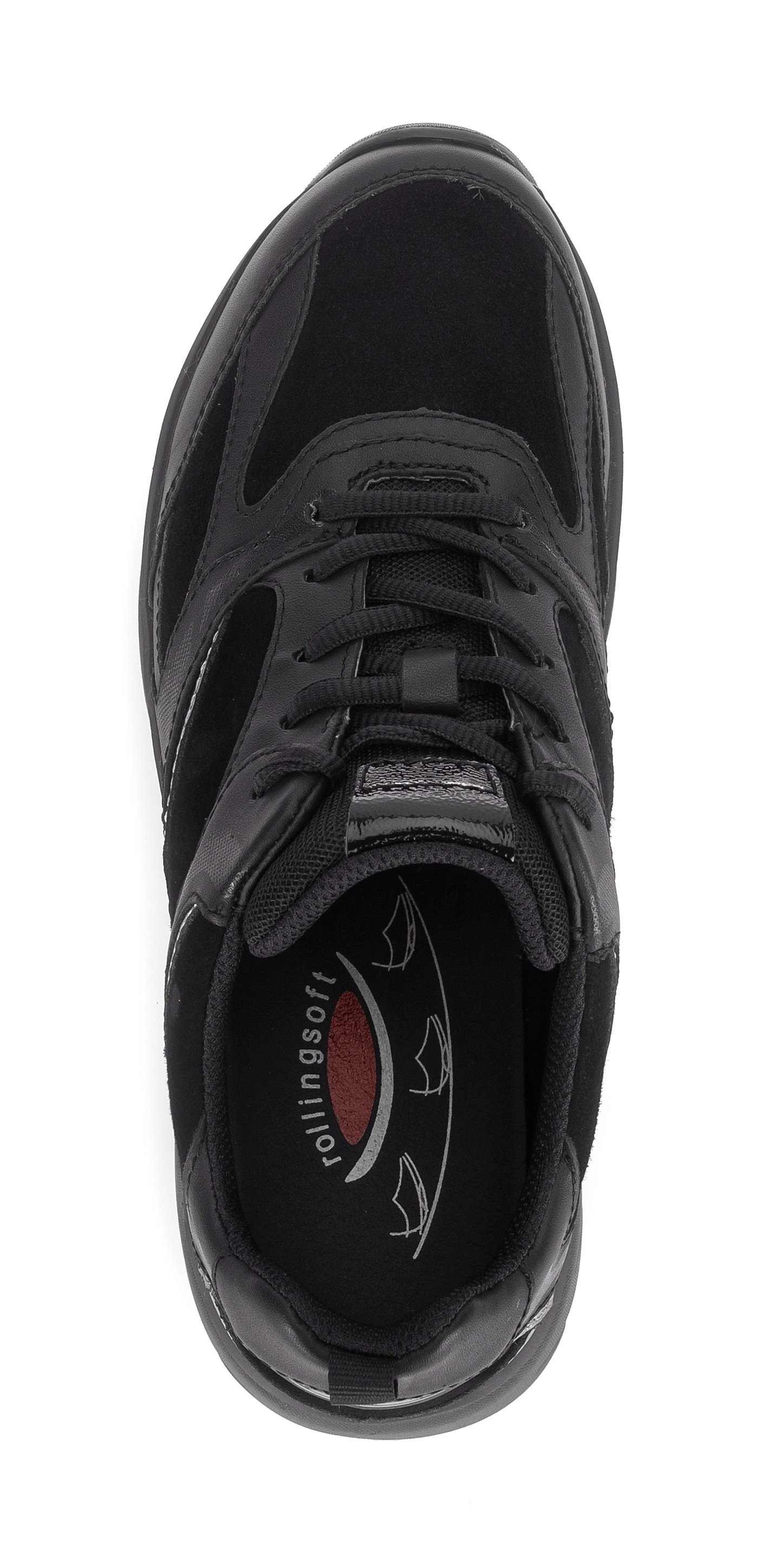 Gabor Rollingsoft Keilsneaker, Freizeitschuh, Halbschuh, Schnürschuh mit herausnehmbarem Fußbett