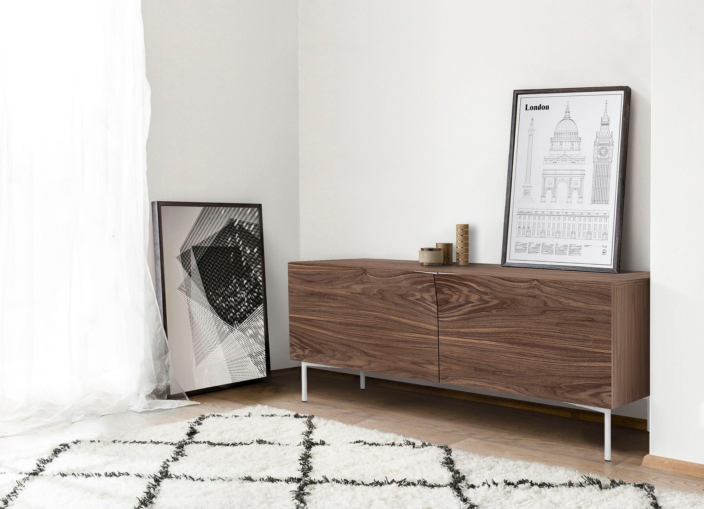 Woodman Sideboard, Kommode mit Holzfurnier aus Nussbaum günstig online kaufen