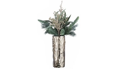 Dekovase »Weihnachtsdeko«, (Set, 2 St., 1 Vase, 1 Bouquet), mit Tannen-Mix-Bouquet