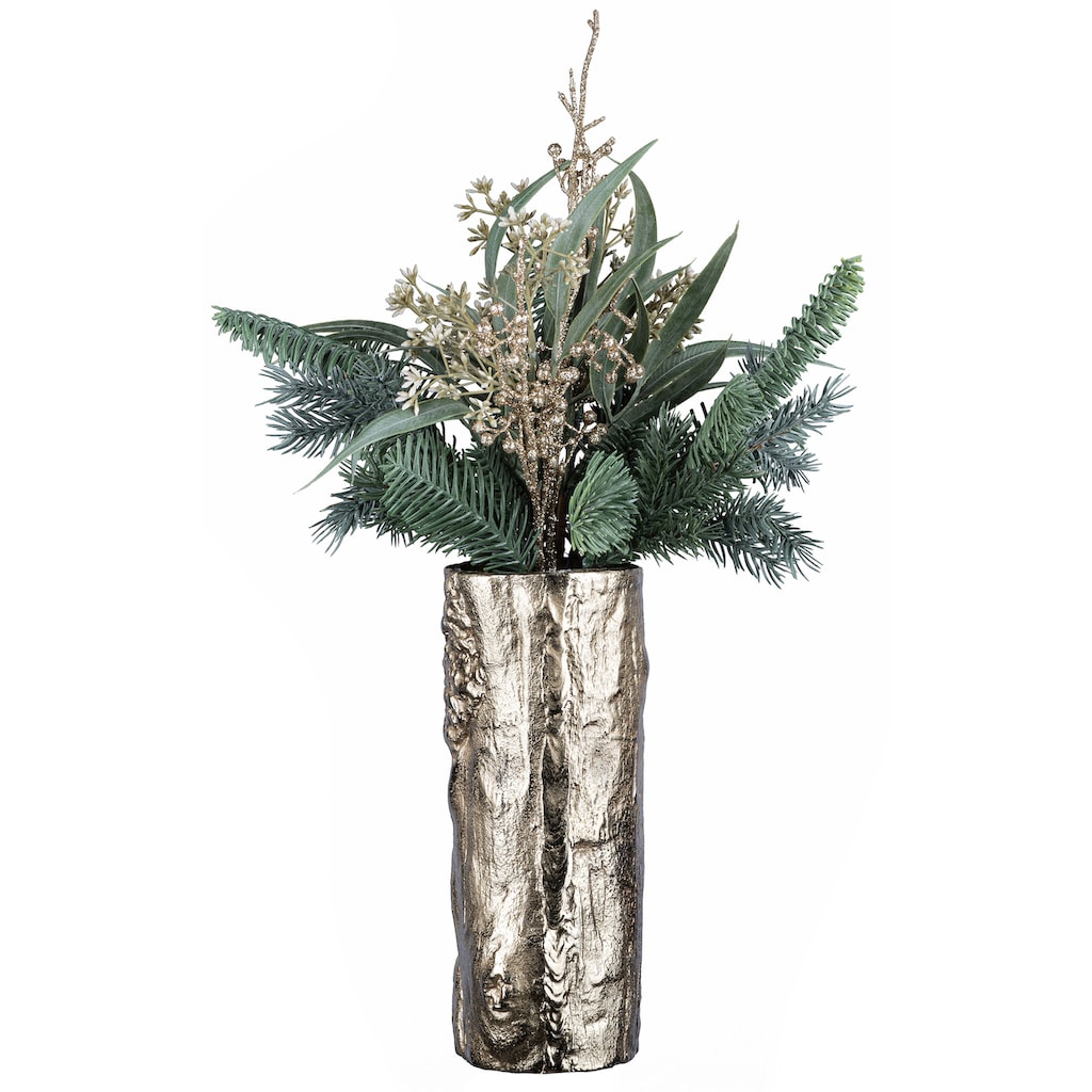 Creativ deco Dekovase »Weihnachtsdeko«, (Set, 2 St., 1 Vase, 1 Bouquet)