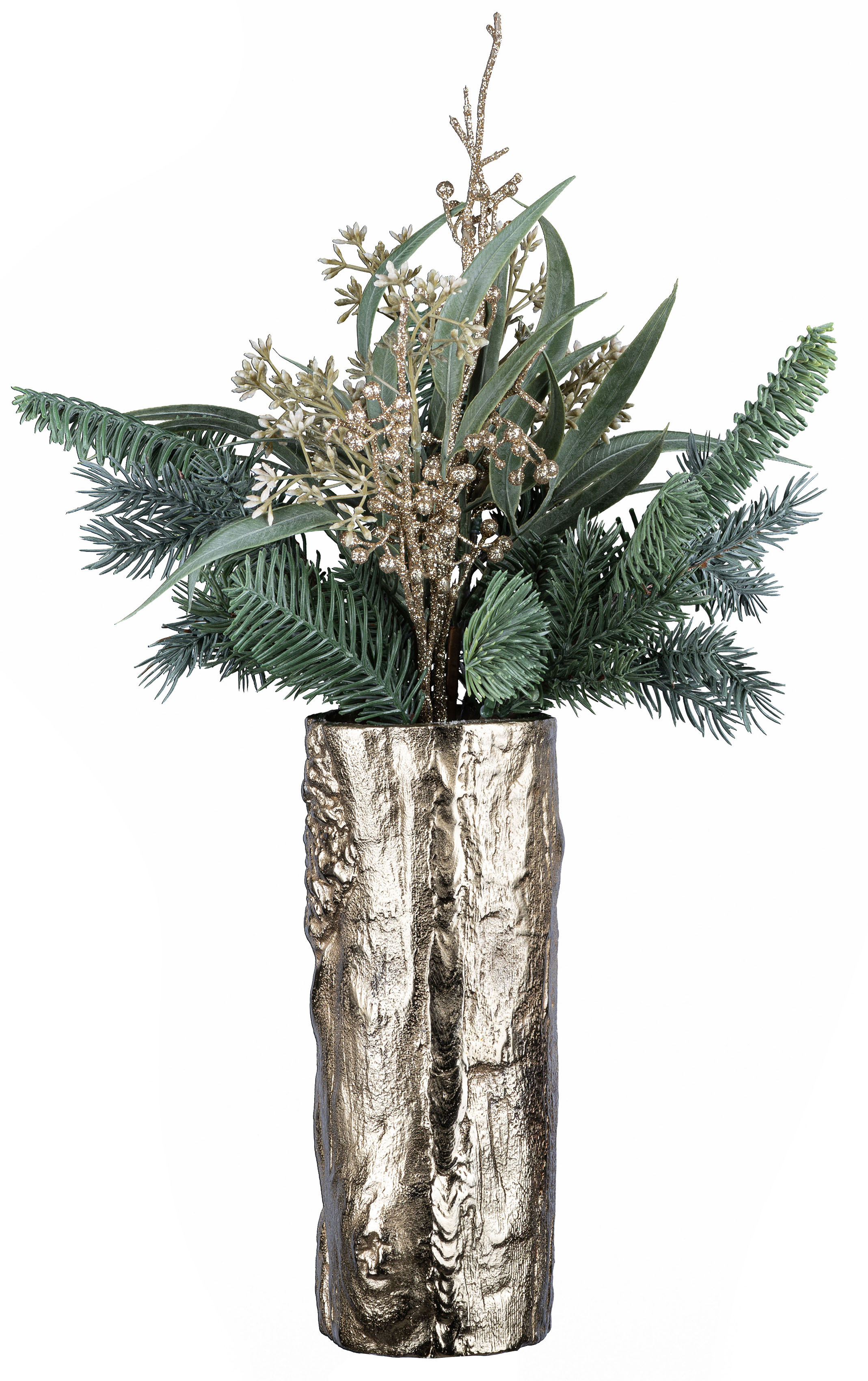 Dekovase »Weihnachtsdeko«, (Set, 2 St., 1 Vase, 1 Bouquet), mit Tannen-Mix-Bouquet