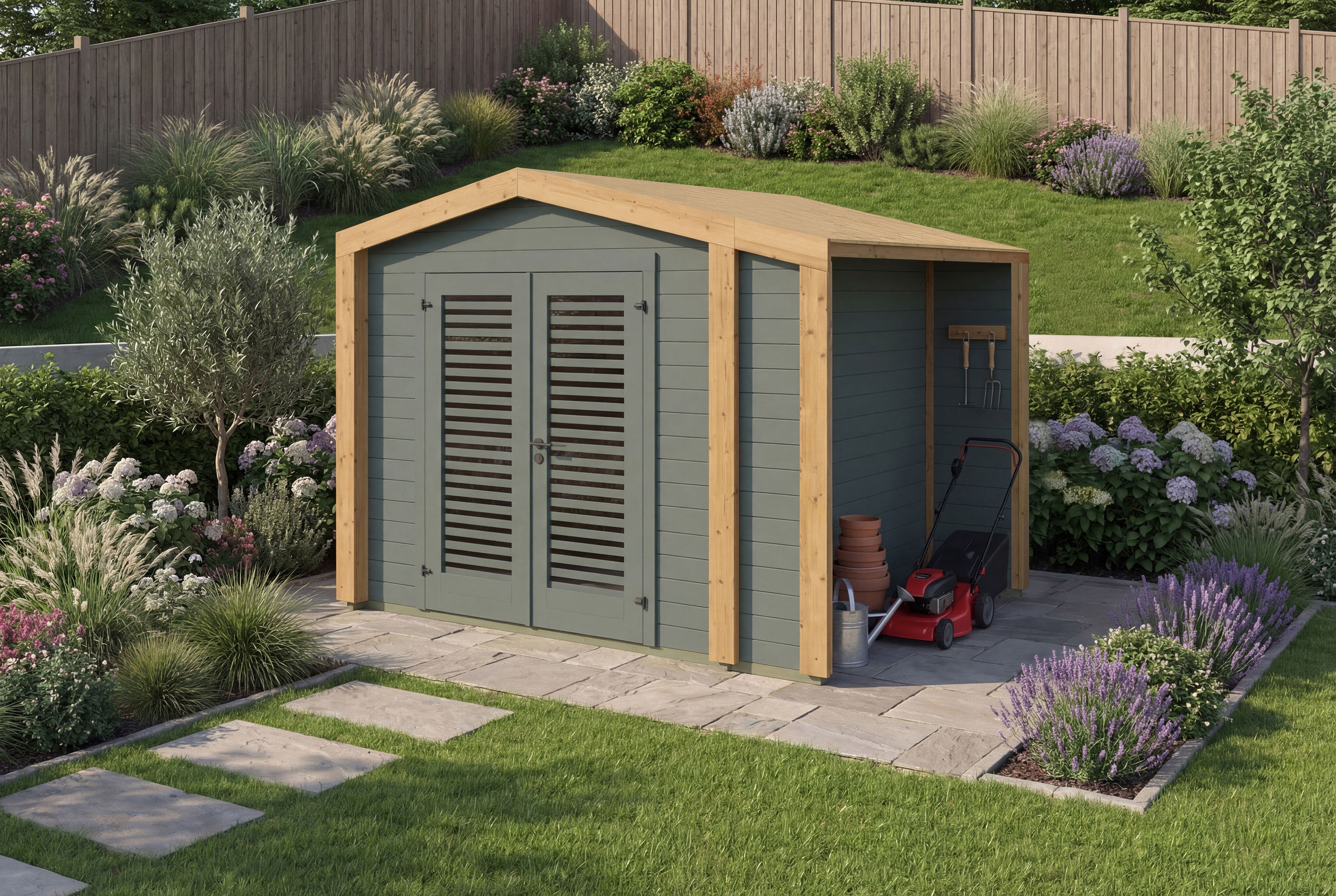 weka Gartenhaus "Killarney" Doppeltür mit Lamellen