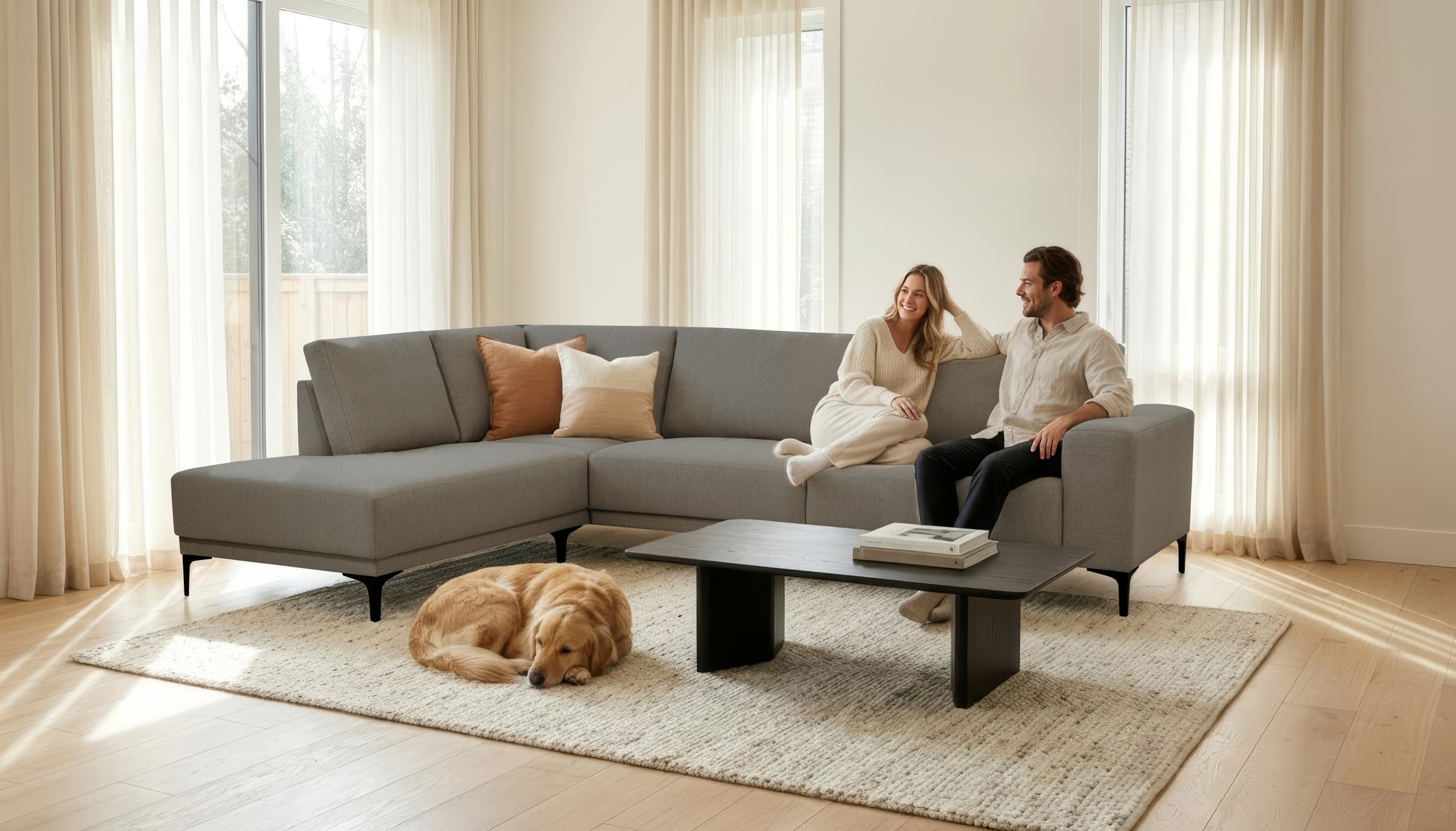 OTTO home Ecksofa "Xander, L-Form" Breite 289 cm, Webstoff, Soft-Touch Chen günstig online kaufen
