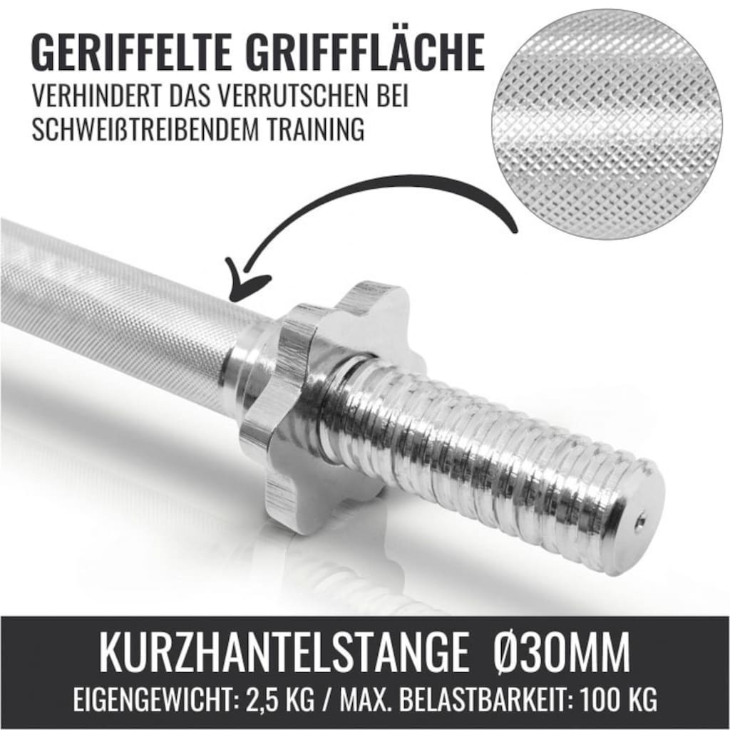 GORILLA SPORTS Hantel-Set »30 kg Hantelset mit 2 Kurzhanteln, Gummi Gripper Verstellbar«, (Set)
