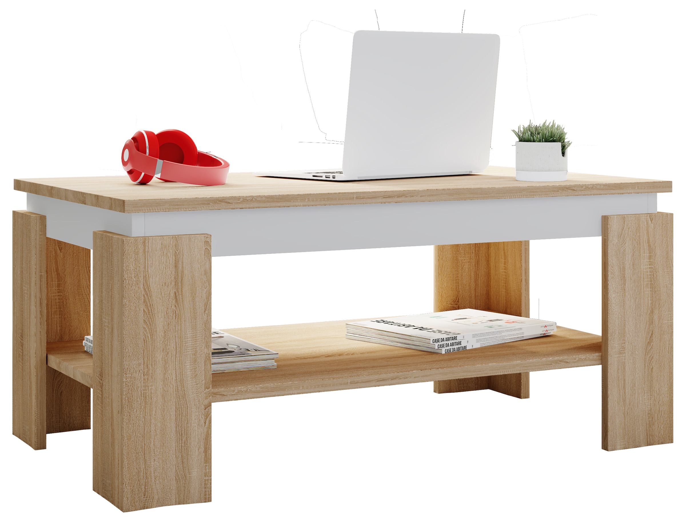 VCM Couchtisch "Holz Sofatisch Couchtisch Beistelltisch Rolas" 1 Stk. tlg.