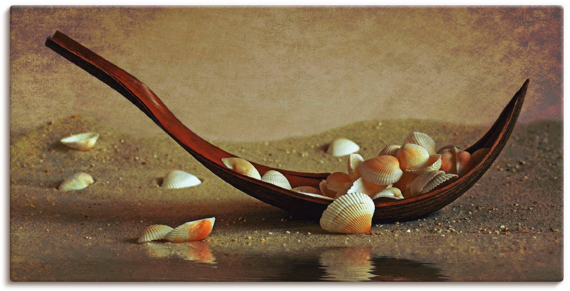 Artland Leinwandbild "Muschelschiffchen", Zen, (1 St.), auf Keilrahmen gespannt