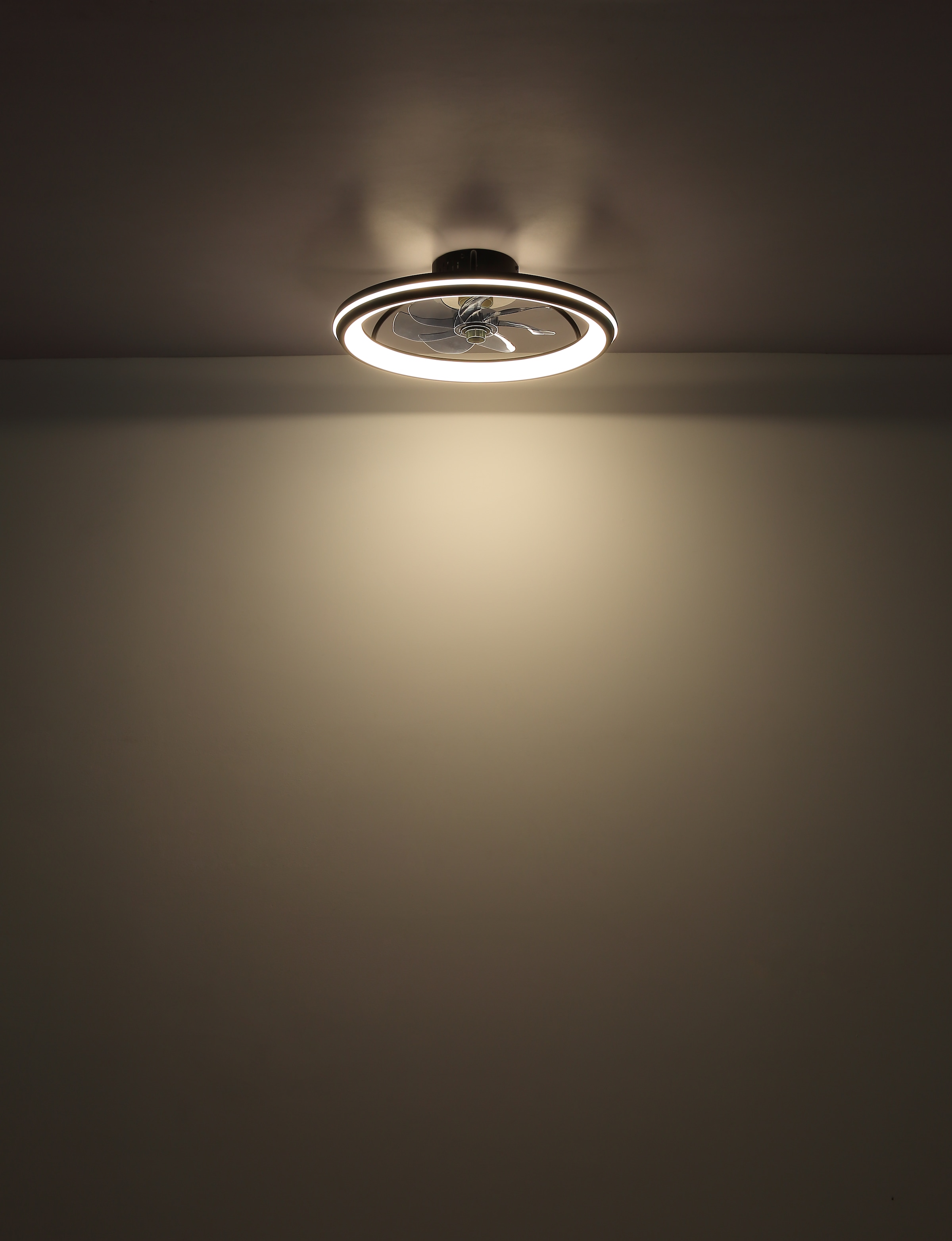 GLOBO LIGHTING Deckenleuchte »KENDALL« LED-Modul 1 Stk. warmweiß - kaltweiß Ventilator schwarz Kristalle Funktionen heizen-kühlen CCT