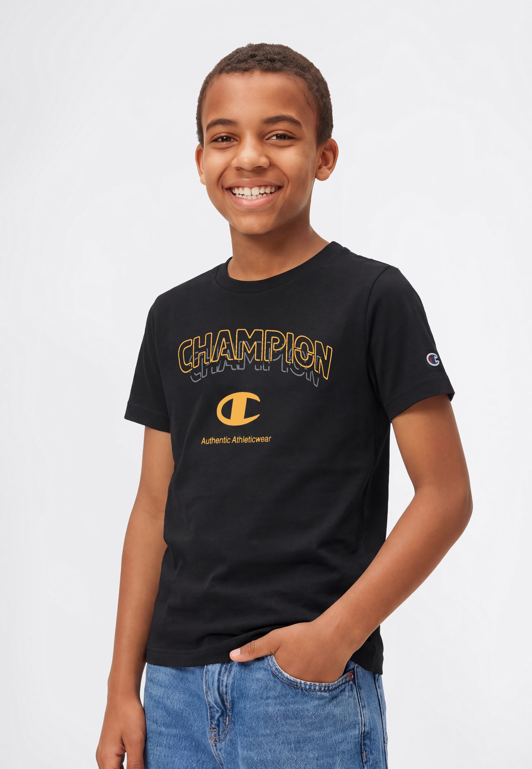 Champion T-Shirt "Graphic T-Shirt" für Kinder, sportlicher Stil, Kurzarm, Rundhalsausschnitt