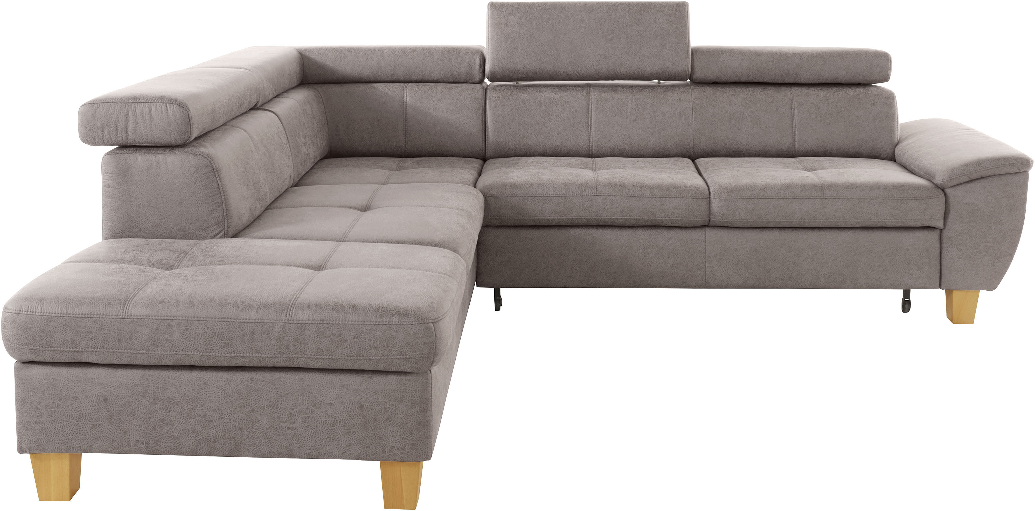 Thumbnail - exxpo - sofa fashion Ecksofa "Enya, hoher Sitzkomfort, Breite 266cm, bequem, 12cm hohe Füße, L-Form" mit Kopfteilverstel...