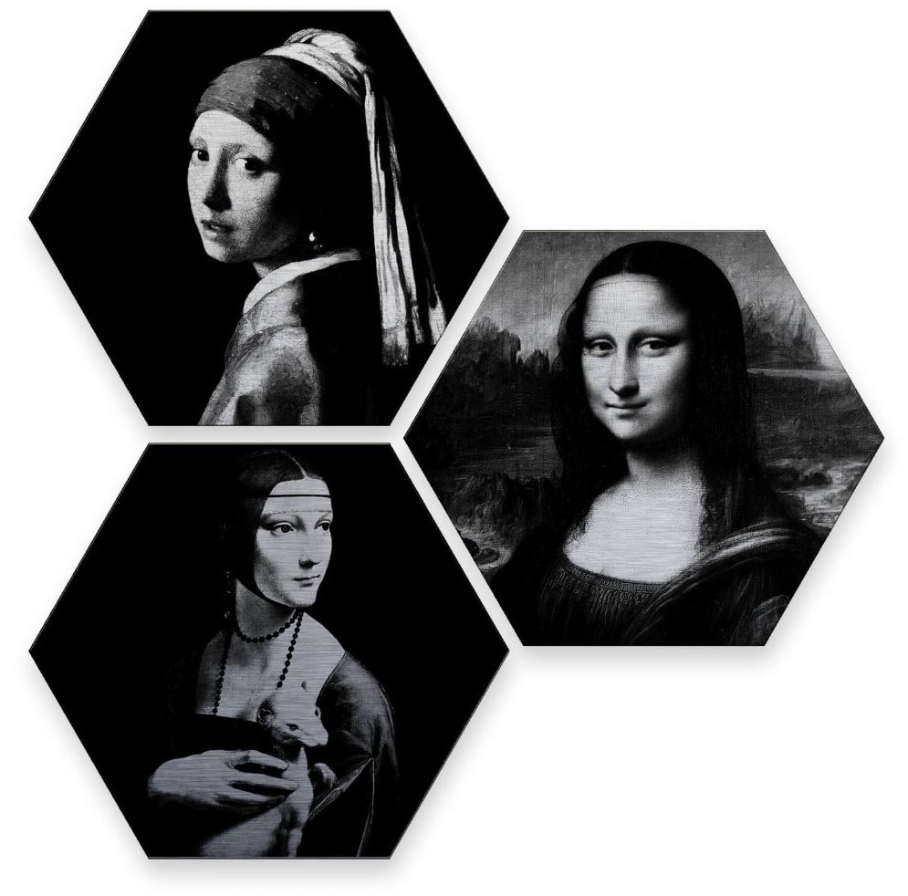 Mehrteilige BAUR »Berühmte Frauen St.) kaufen | Wall-Art Bilder (Set, 3 Kunstgeschichte«,