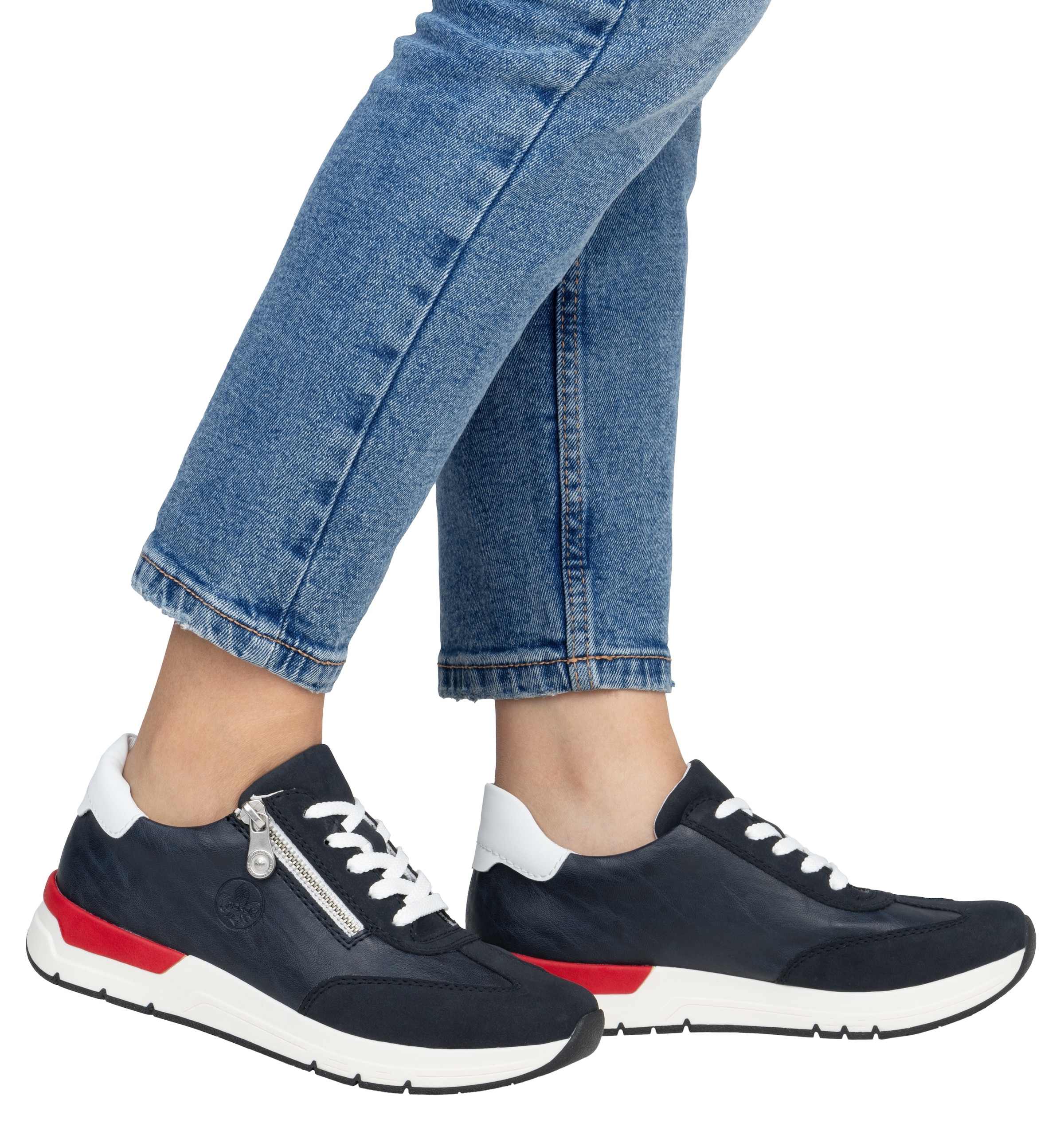 Rieker Keilsneaker, Halbschuh, Freizeitschuh, Schnürschuh mit seiltichem Reißverschluss