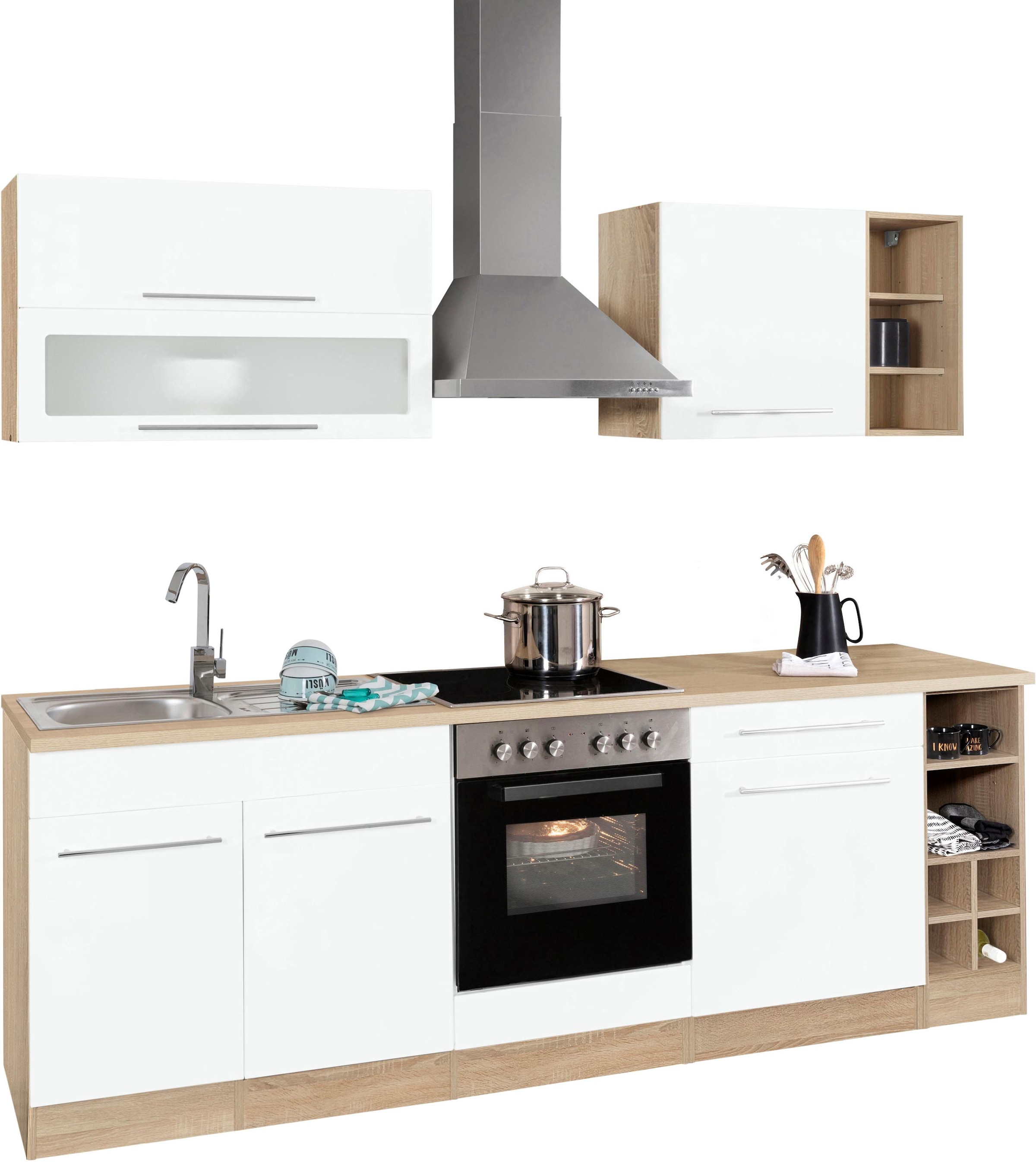 KOCHSTATION Küchenzeile »KS-Eton«, mit E-Geräten, Breite 240 cm