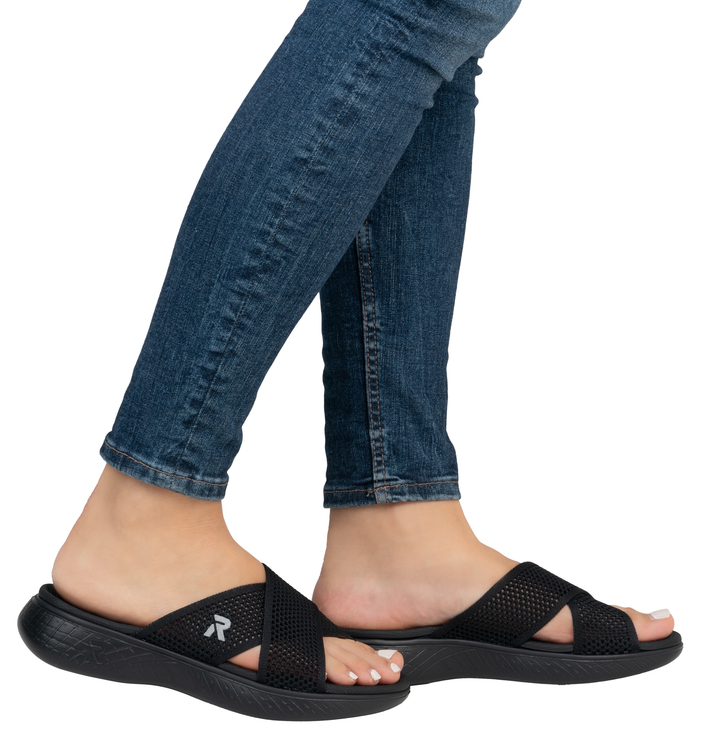 RIEKER Sport Pantolette »Ballina«, Badeschuh, Sommerschuh, Strandschuh, Urlaubschuh zum Schlupfen