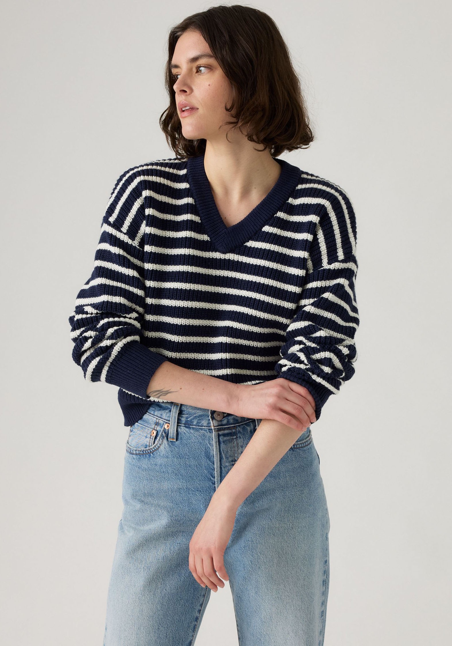 Levis Strickpullover "REESE VNECK SWEAT", mit V-Ausschnitt günstig online kaufen