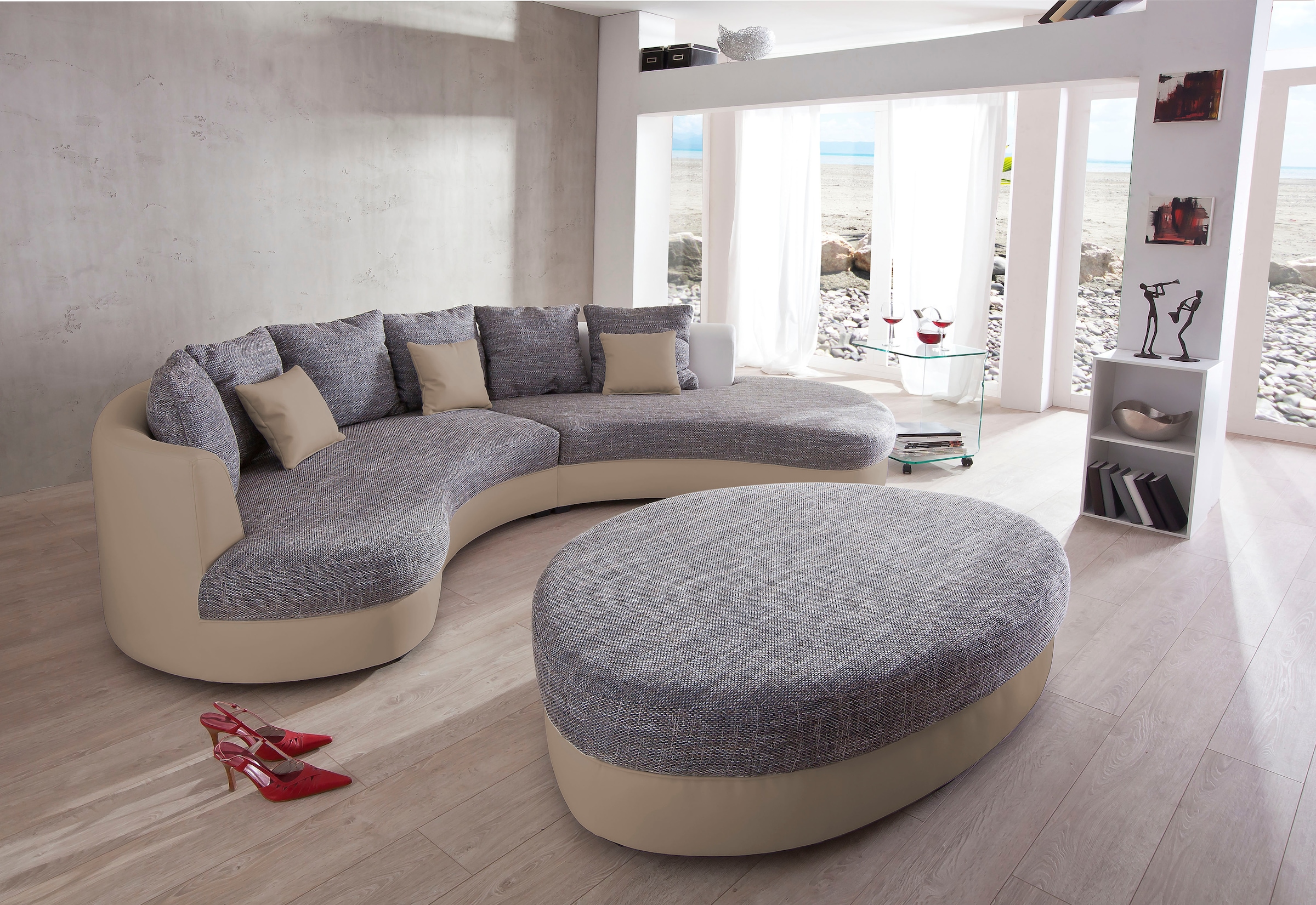 Home affaire Ecksofa »Lazio modern und bequem, schmale Armlehnen, tolle Detailverarbeitung« ergonomische Form
