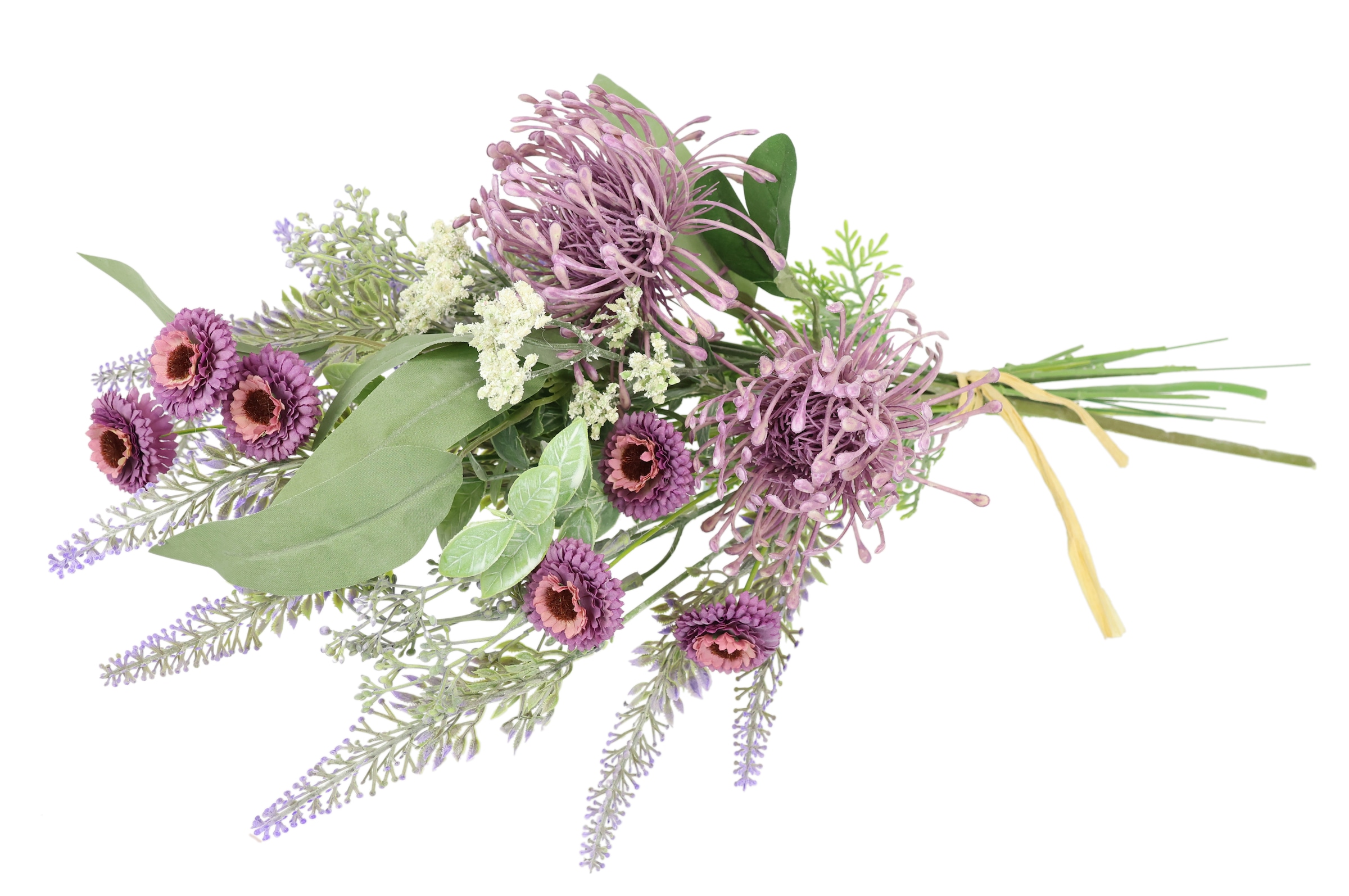 Kunstblume »Kunstblumen-Strauß Protea Zinnien Lavendel«, Bouquet Blumensträuße...