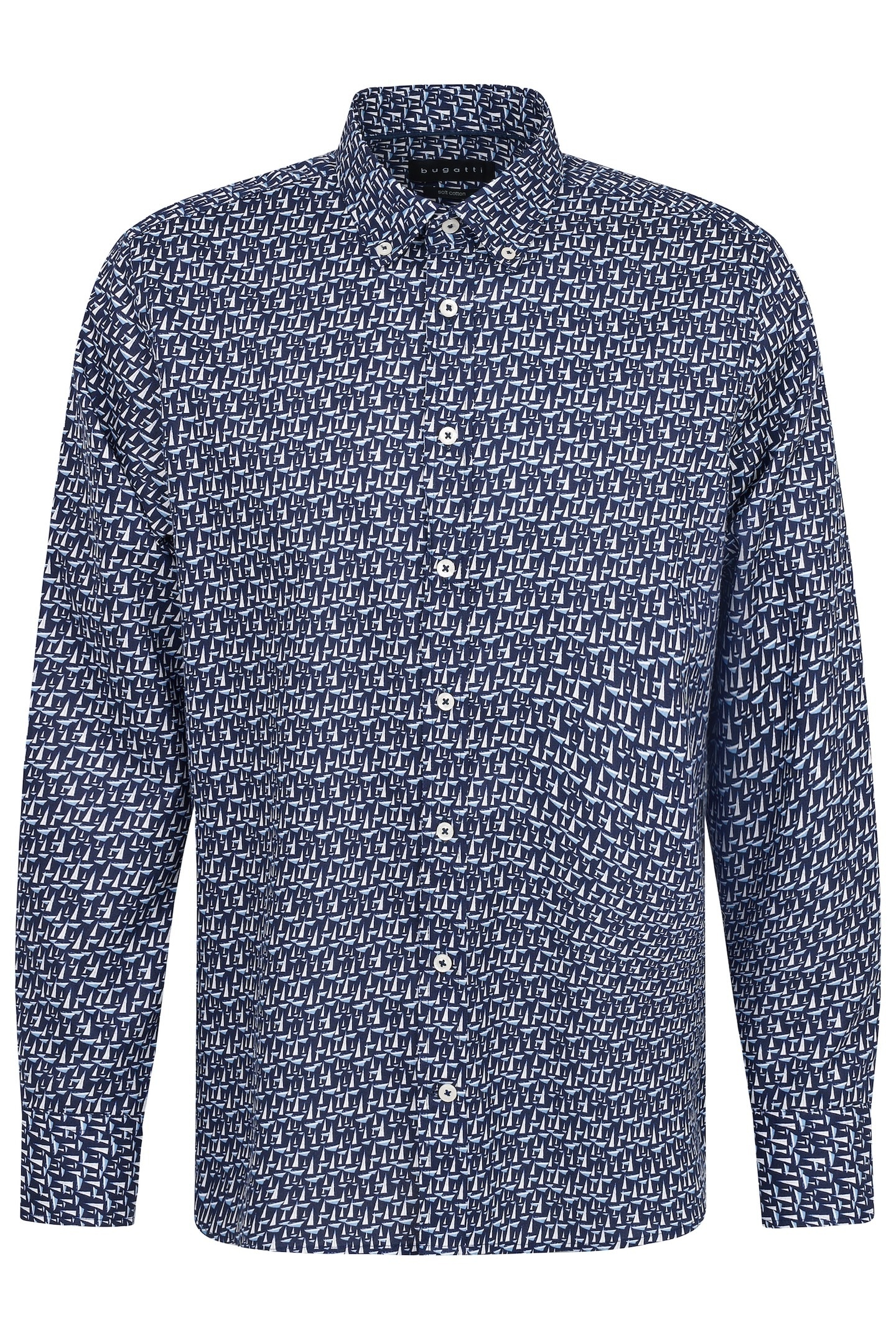 bugatti Langarmhemd, mit Button-Down-Kragen