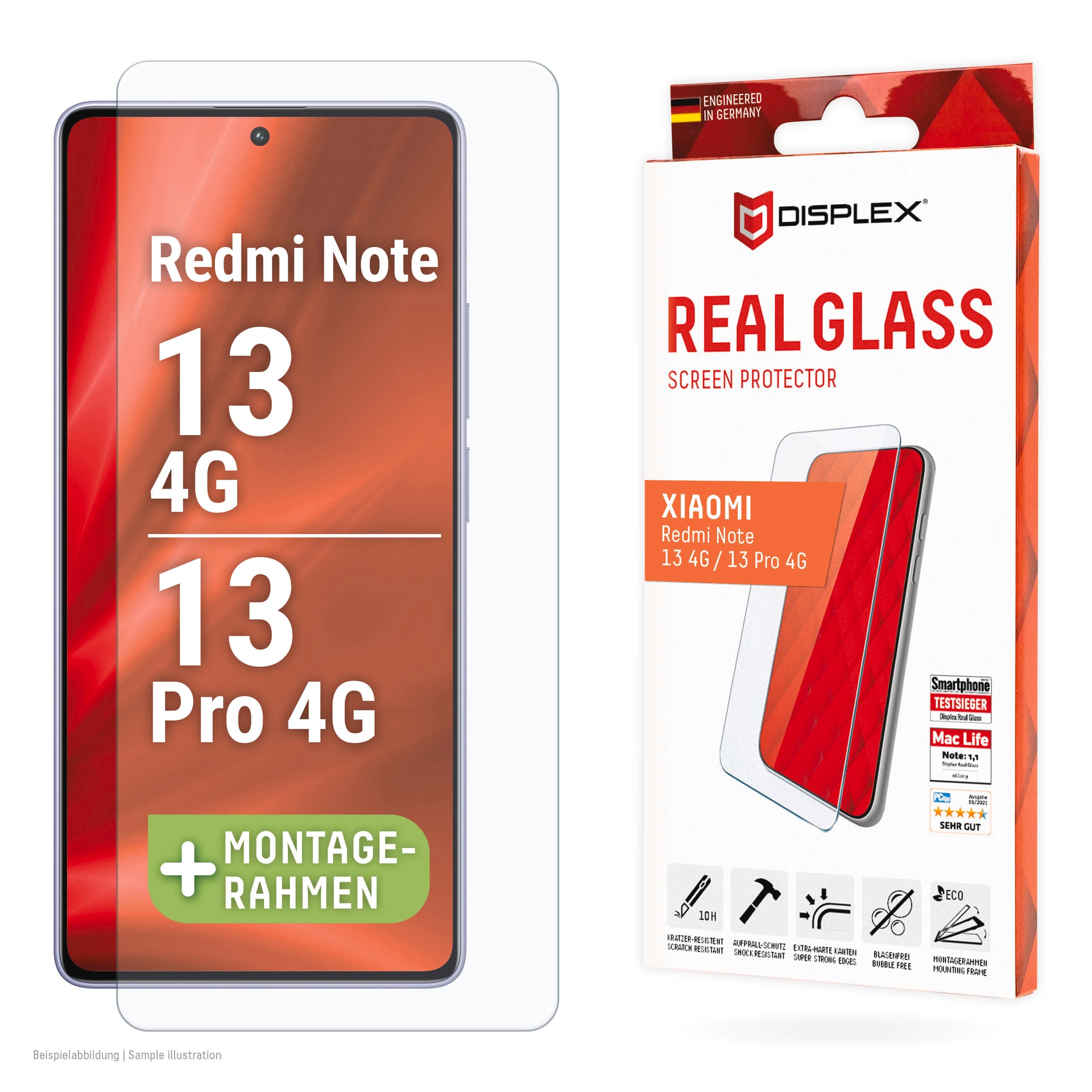 Displayschutzglas »Real Glass«, für Xiaomi Redmi Note 13 4G-Xiaomi Redmi Note 13 Pro...