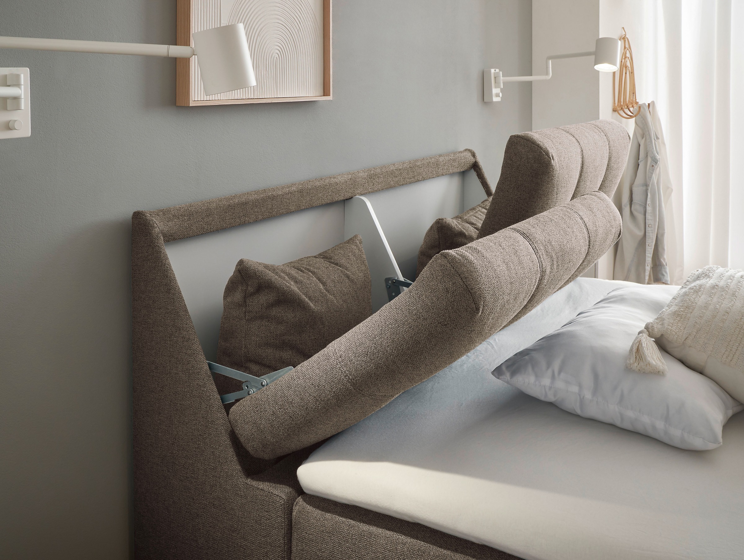 ED EXCITING DESIGN Boxbett »Atlantis«, mit Bettkasten und Stauraum im Kopfteil