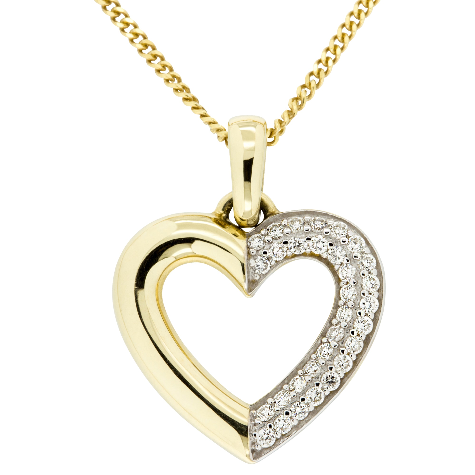 Orolino Kette mit Anhänger »Gold 585 Herz-Anhänger mit 31 Brillanten zus. 0,25ct.«