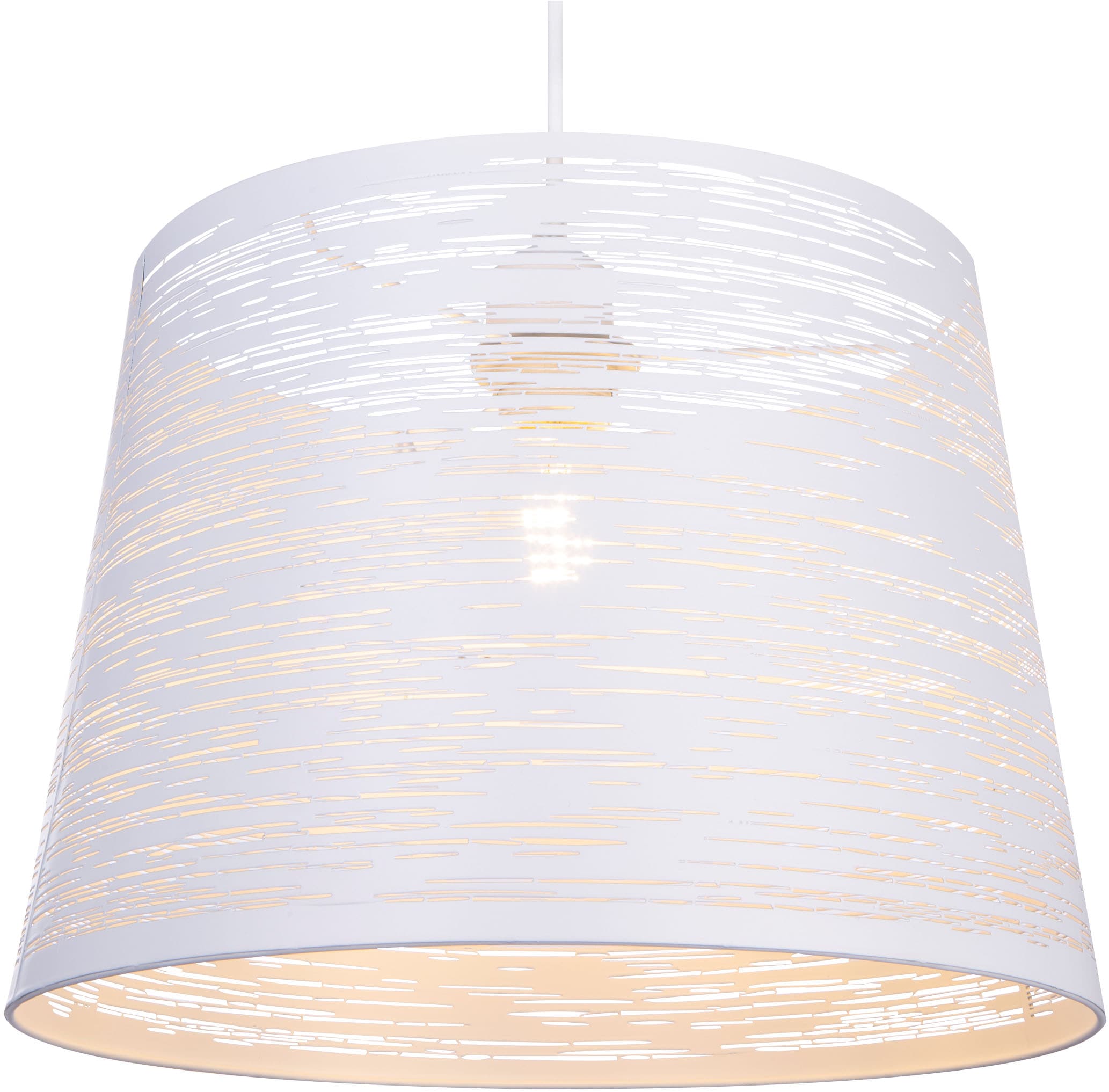 GLOBO LIGHTING Hängeleuchte »BECCA«, Leuchtmittel E27 | ohne Leuchtmittel, Hängelampe/Pendelleuchte/Höhe kürzbar/weiß/ø: 350mm
