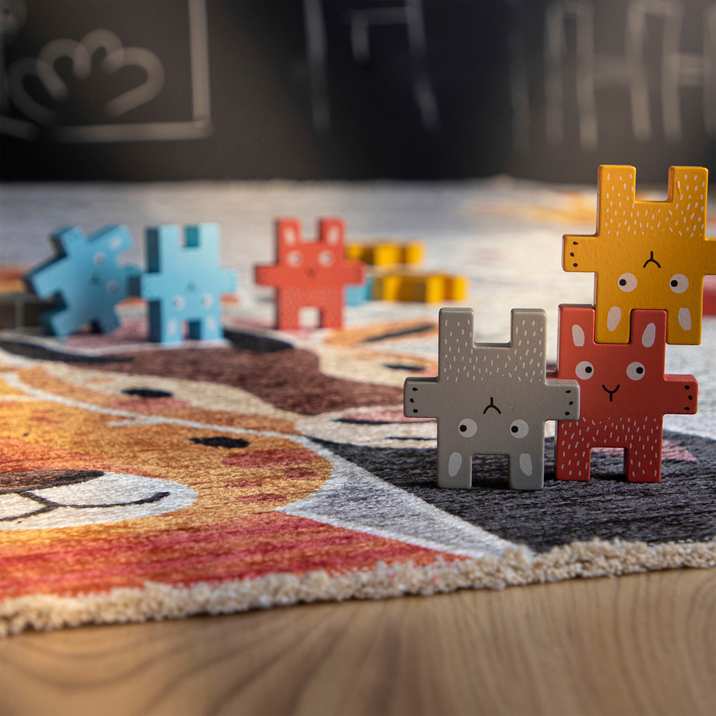 Obsession Kinderteppich »My Greta 606« rechteckig 6 mm Höhe Kurzflor, Motiv Tiere, mit Fransen, Kinderzimmer