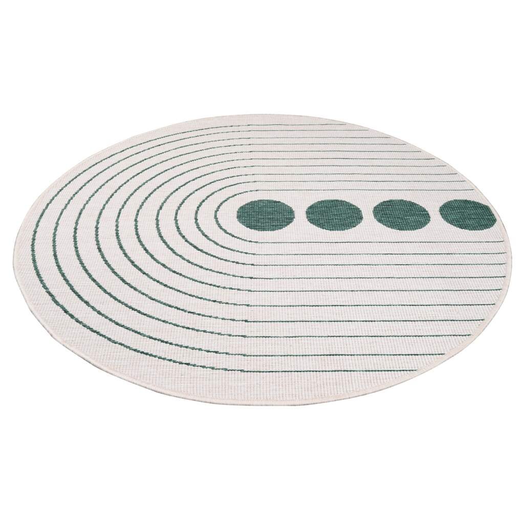 Carpet City Outdoorteppich »DUO RUG 5739«, rund, 5 mm Höhe, Wendeteppich Wetterfest In- & Outdoor, Balkon, Terrasse, Wohnzimmer