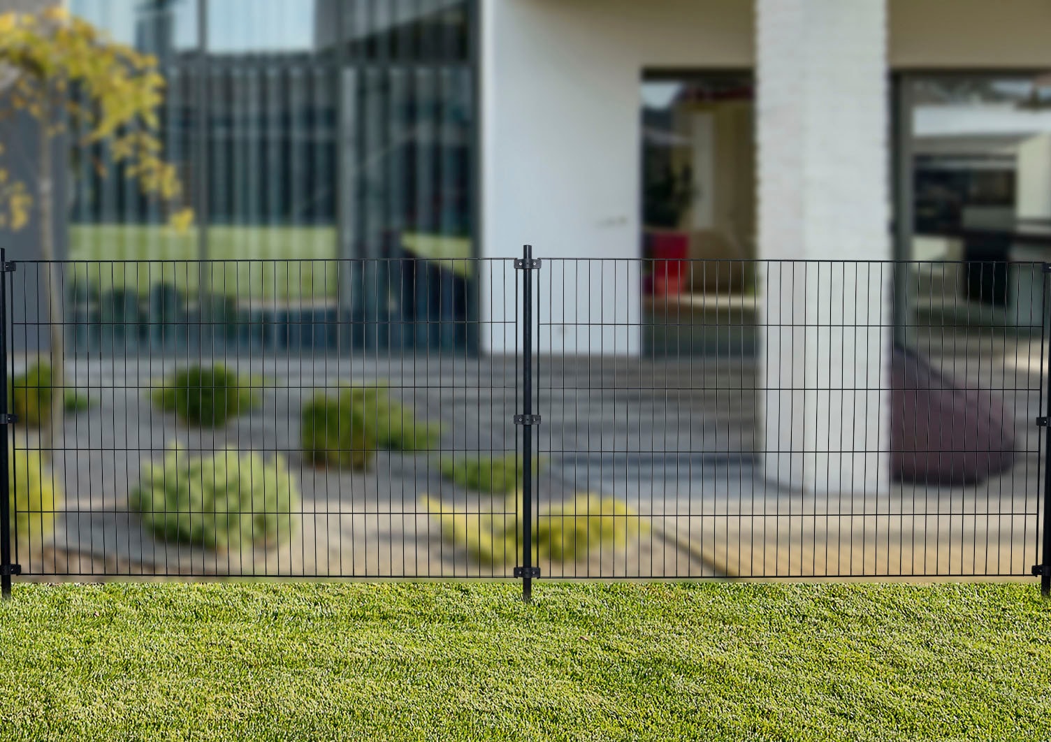GARDEN 'N' MORE Einstabmattenzaun »mit Rundpfosten«, 10 Elemente für 20 m, LxH: 200 x 75 cm, mit 11 Pfosten