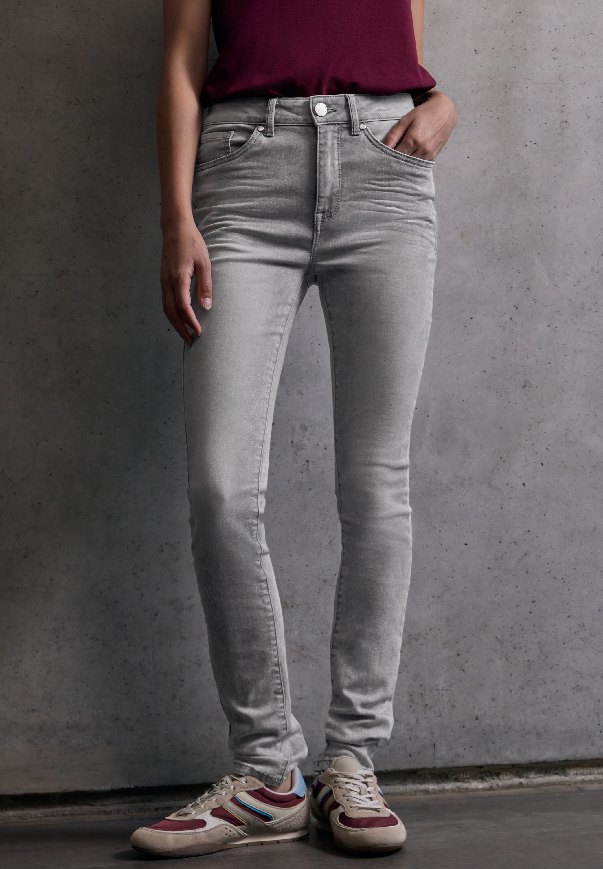 STREET ONE STUDIO Skinny-fit-Jeans aus Baumwolle mit Stretchanteil