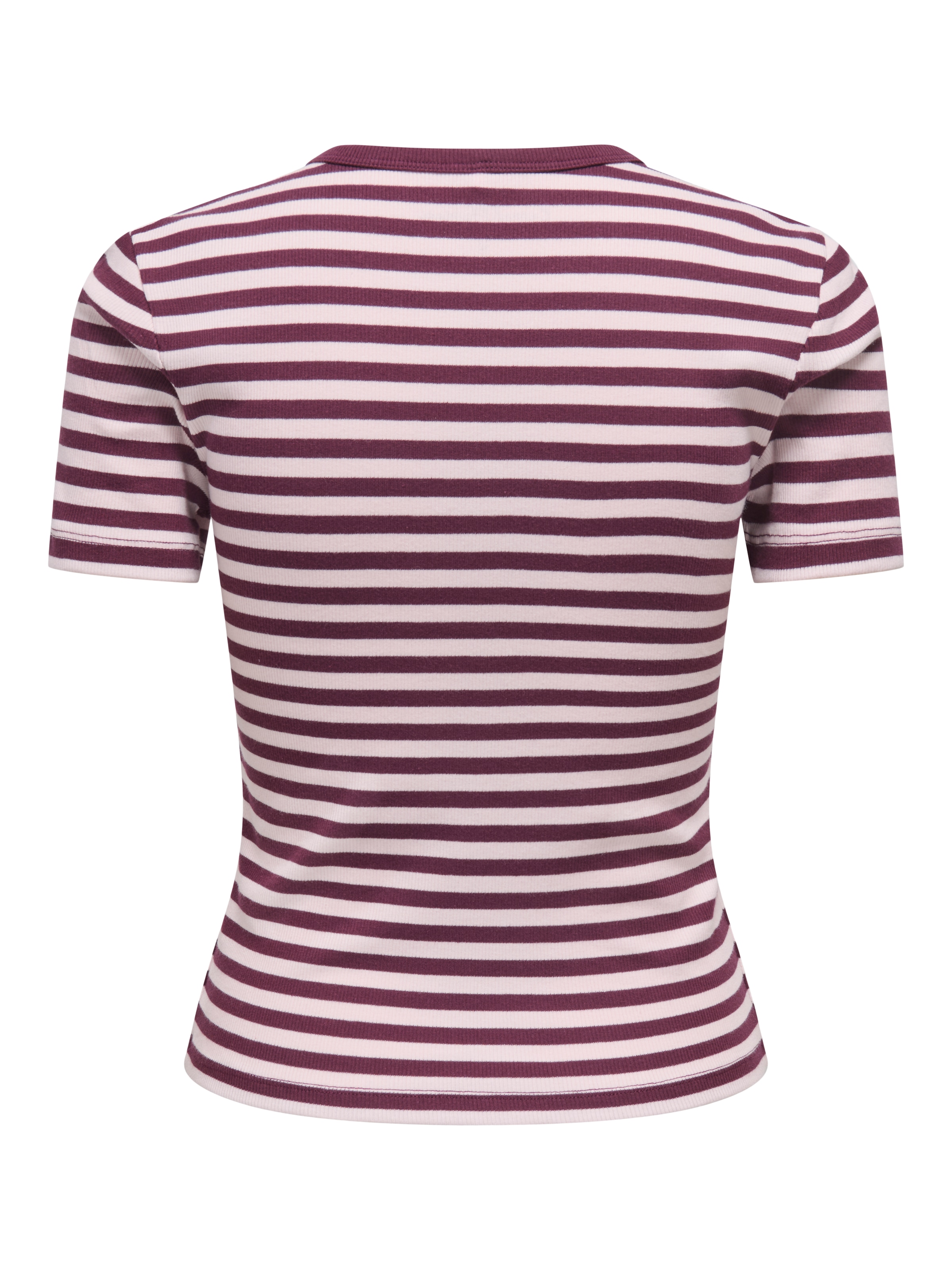 ONLY Kurzarmshirt »ONLVAL S/S O-NECK STRIPE TOP JRS« Baumwollmischung, regular fit, kleine Herz Stickerei