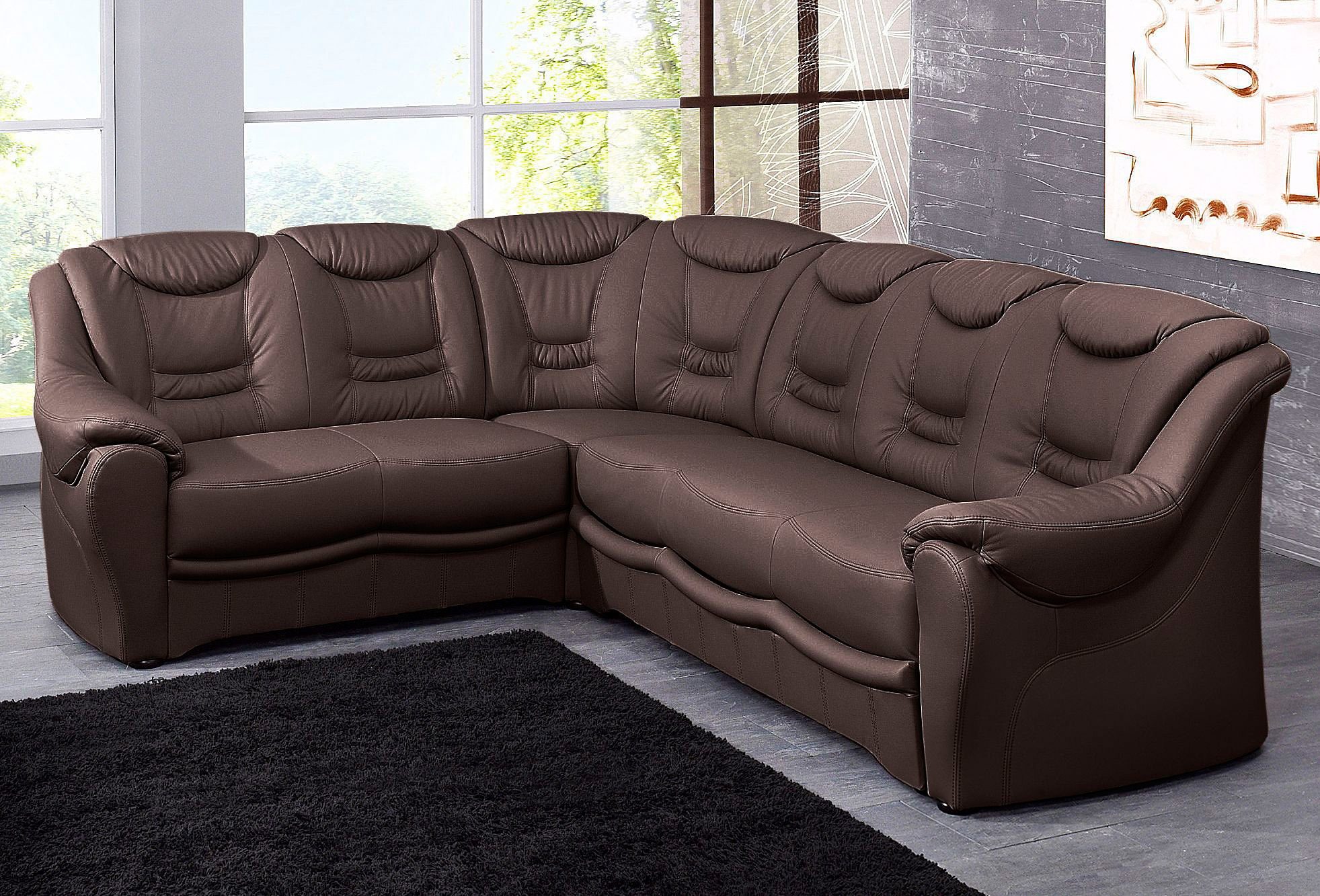 sit&more Ecksofa "Bansin, L-Form, B: 265 cm, Bettfunktion optional, Federkern-Polsterung" Komfortable Sitzhöhe 46 cm, Liegefläche 148 x 198 cm bei Bettfunktion