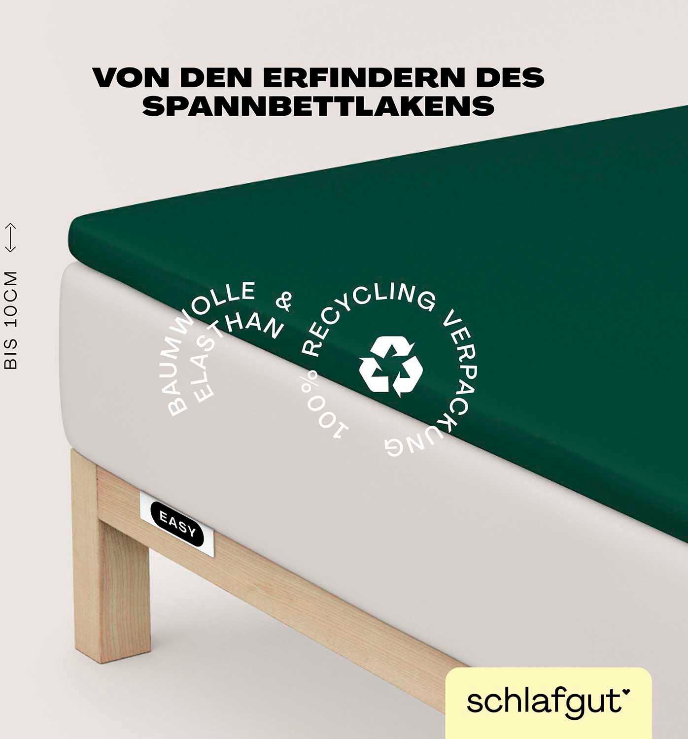 Schlafgut Spannbettlaken "EASY Jersey Elasthan Topper" MADE IN GREEN by OEKO-TEX