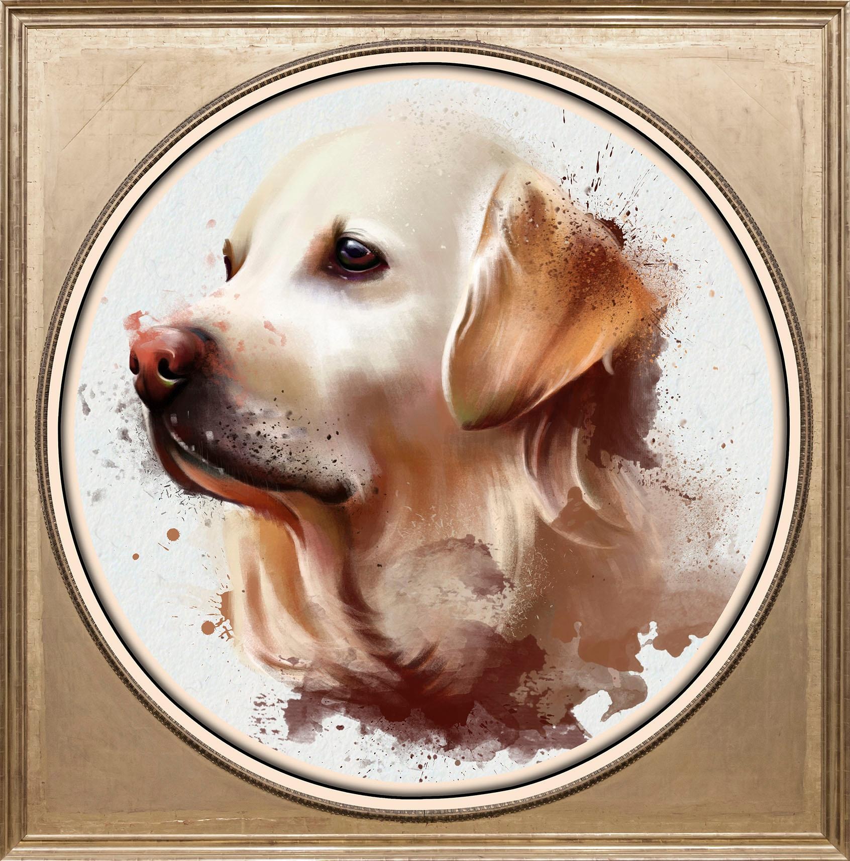 queence Acrylglasbild "Golden Retriever" Gemälde Haustiere Hunde Hundebilder Kunst Tiere Fine Art-Print in Galeriequalität