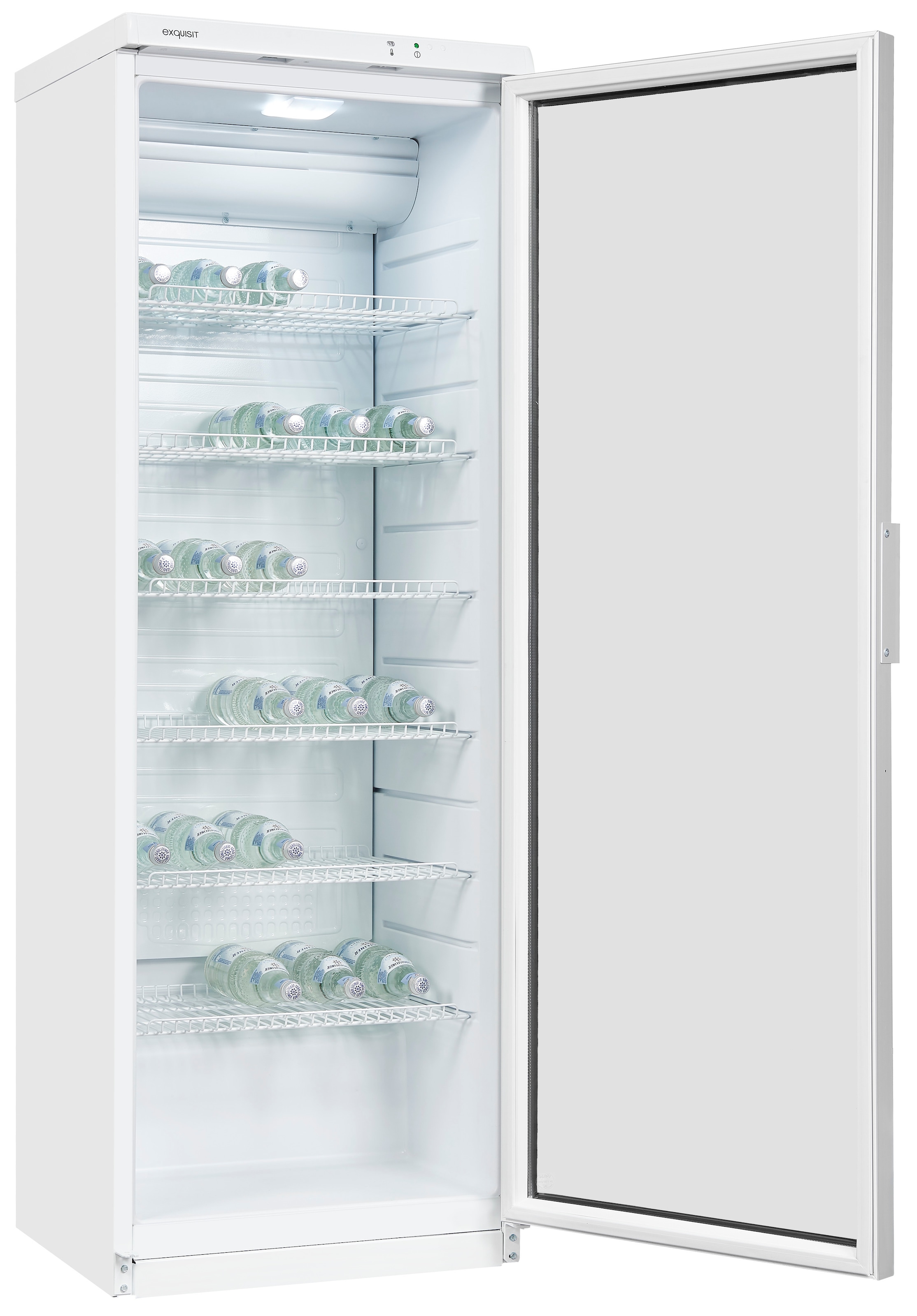 exquisit Getränkekühlschrank »GKS350-1-GT-280D weiss«, 320 L Volumen, Getränkekühlschrank mit Glastür, LED