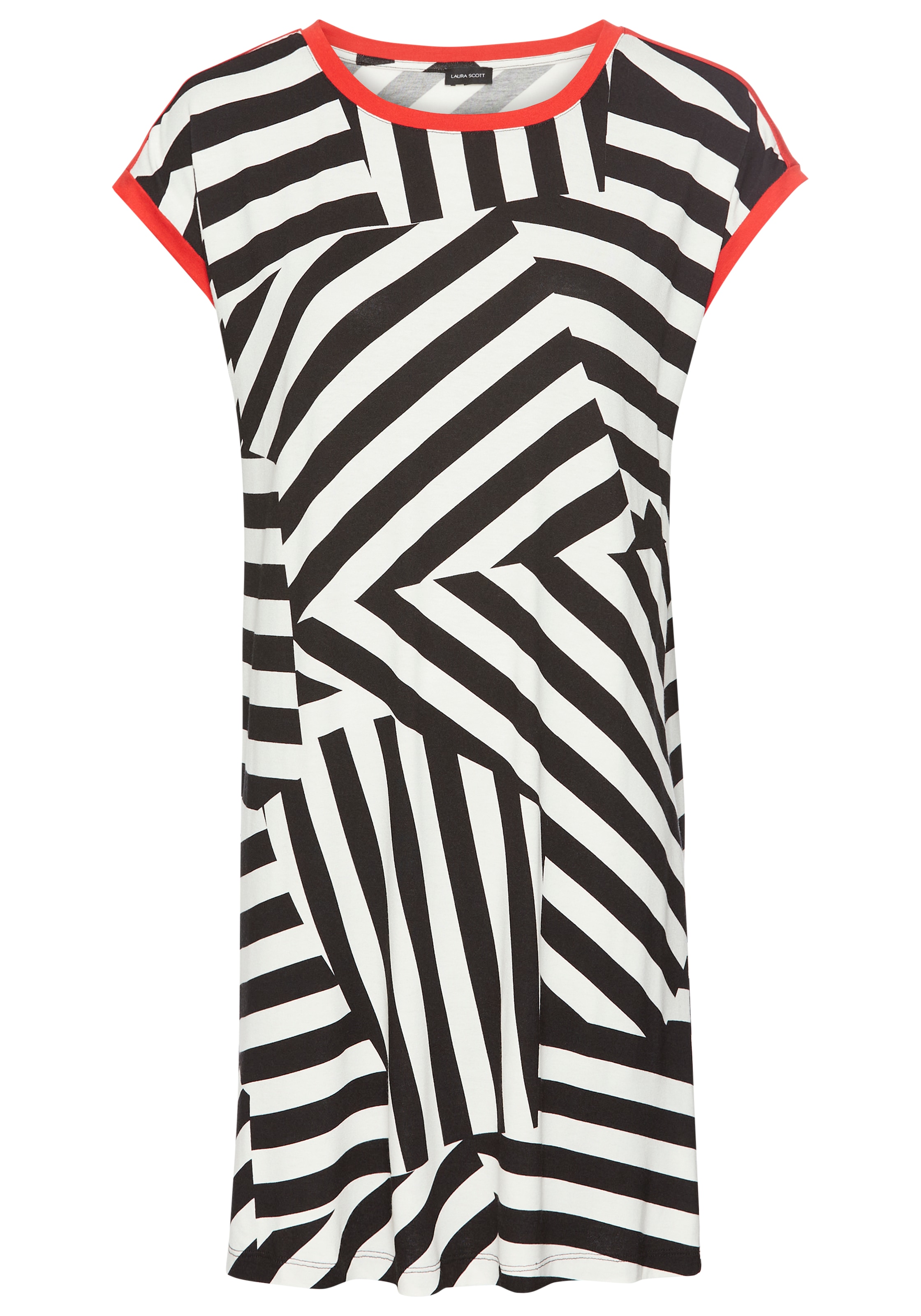 Laura Scott Sommerkleid, mit Streifen-Muster & Konstrast, Jerseykleid - NEUE KOLLEKTION