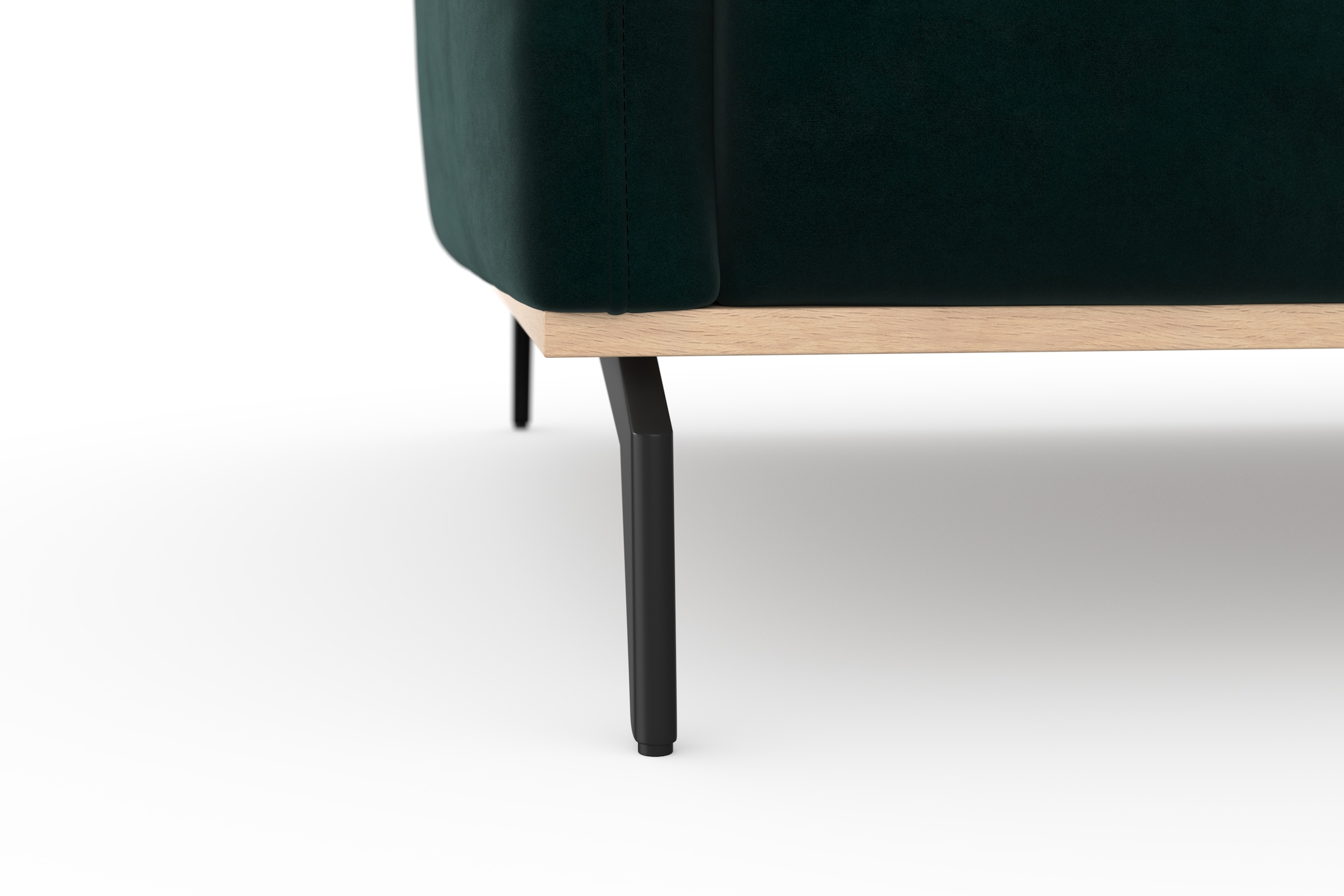 Places of Style Ecksofa »Fjord L-Form«, massiv, wahlweise mit Armlehnfunktion, Kopf- Sitztiefenverstellung