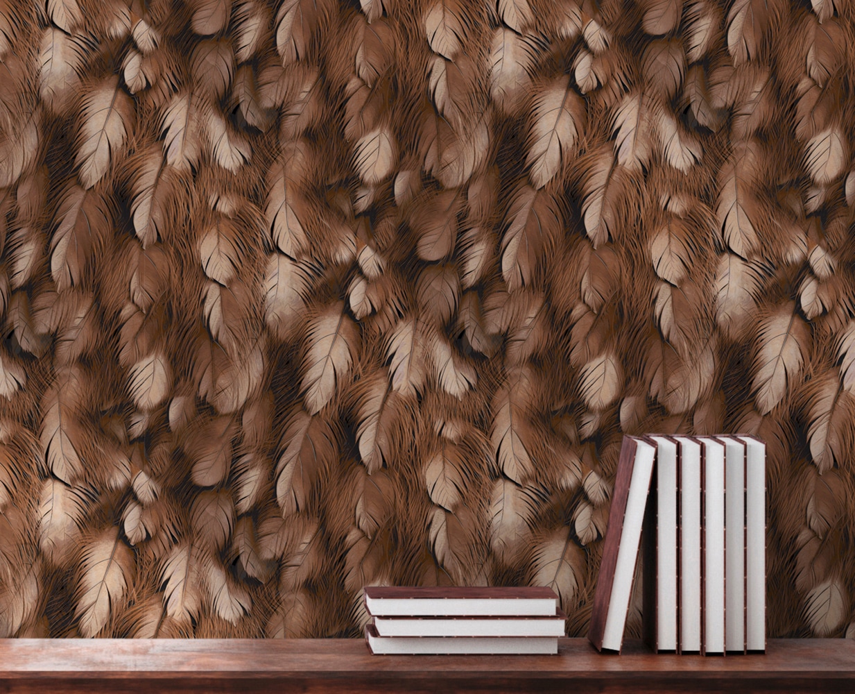 living walls Vliestapete »LIMITED – Federkleid« Motiv | gemustert | naturalistisch leicht strukturiert Dichtes Federmotiv in warmen natürlichen Farbtönen