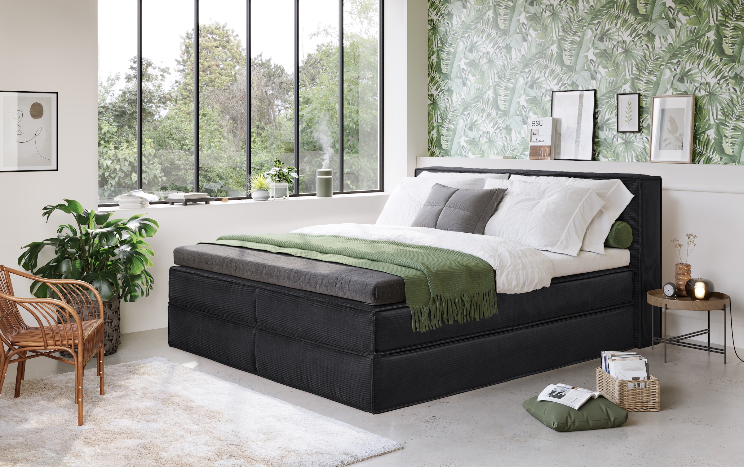 Home affaire Boxspringbett »Sacy«, Boxbett inkl. Topper, 2 Matratzen, Härtegrade H2, H3 und H4 wählbar