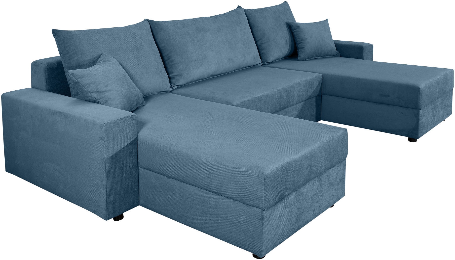 COLLECTION AB Wohnlandschaft »Pico U-Form, Breite 252, mit Schlaffunktion, Bettkasten & Zierkissen«, Wohnlandschaft,2 X Ottomane,Polyätherschaum Polsterung