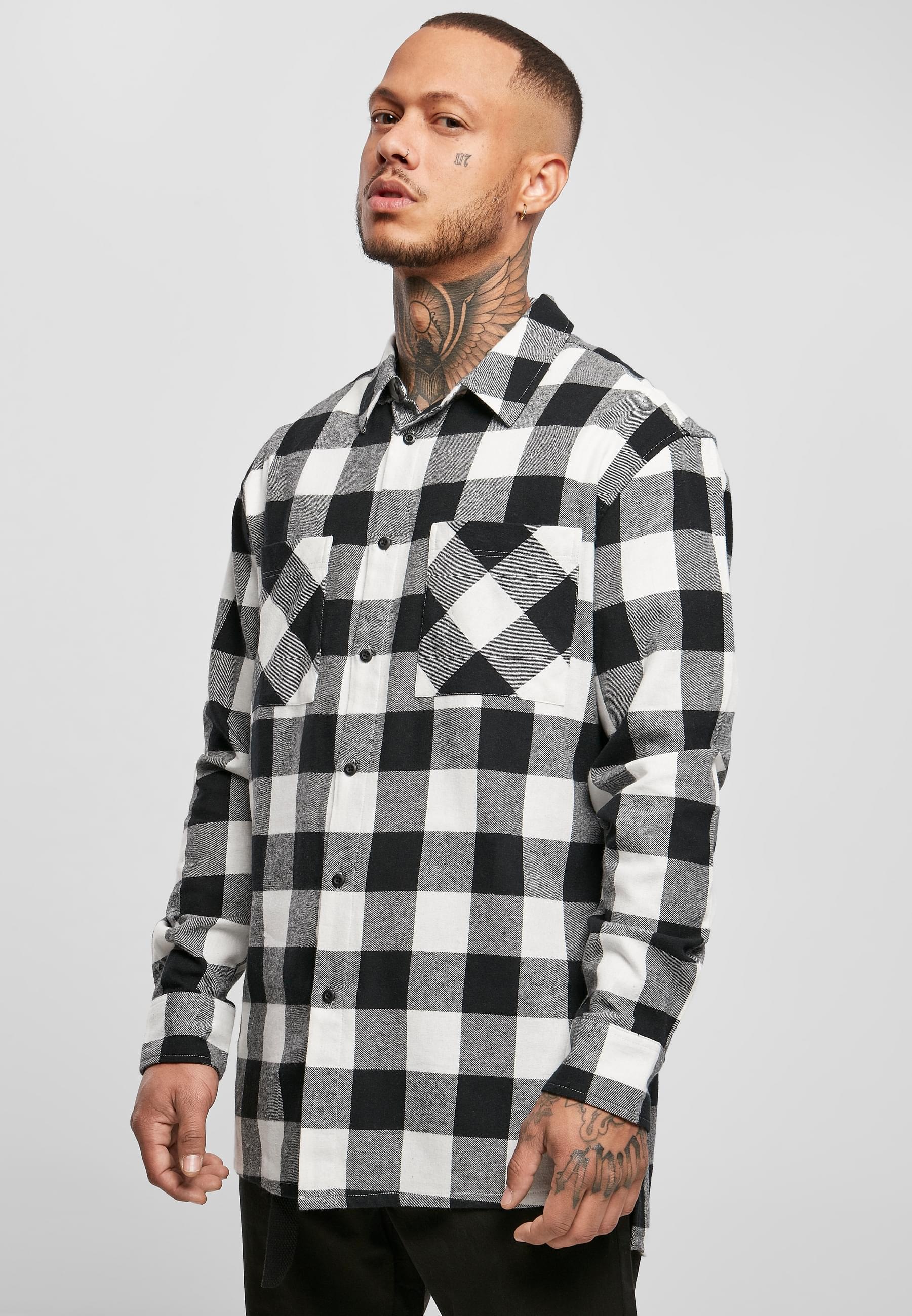 URBAN CLASSICS Langarmhemd »Urban Classics Herren Long Oversized Checked Shirt«, (1 tlg.)