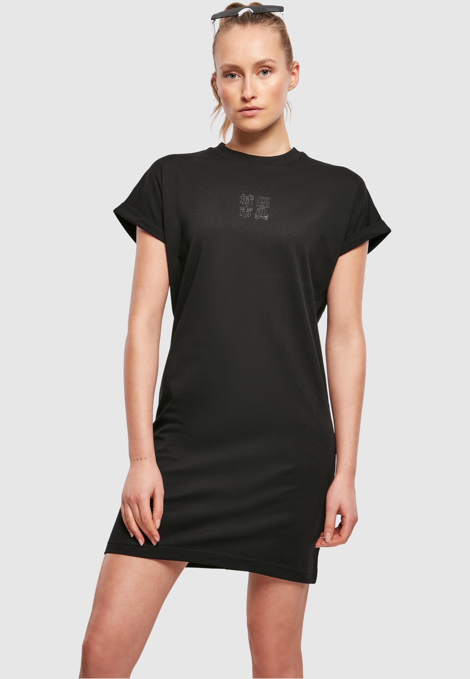 URBAN CLASSICS Shirtkleid »Urban Classics Damen Ladies Cut On Sleeve Printed Tee Dress«, (1 tlg.)