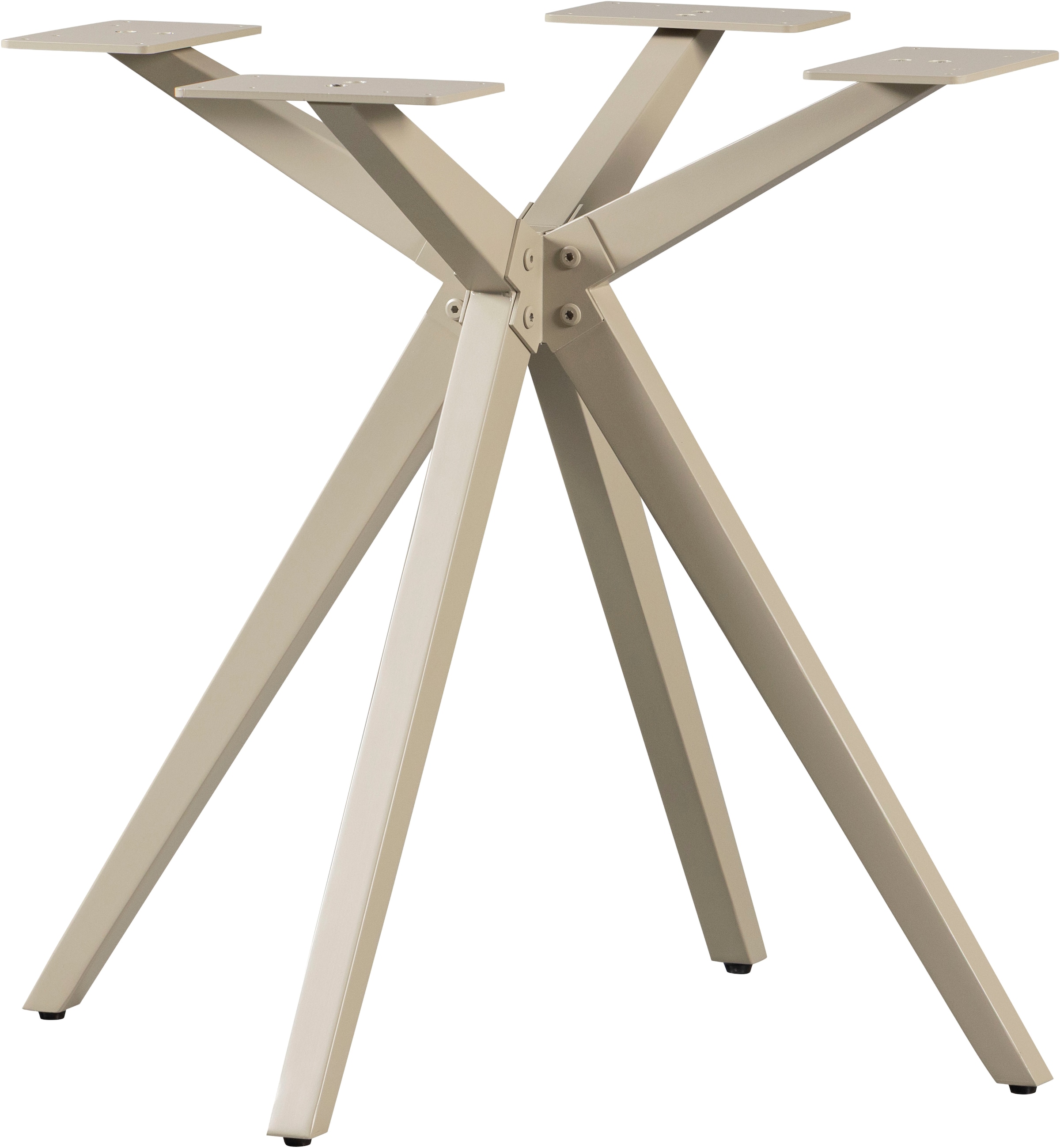 Tischbein WOOOD, B:80cm H:72cm T:80cm, beige, Metall, Tischbeine, "Tablo Holland aus Metall mit Pulverbeschichtung Ø 80 x H 72 cm", Kreuzgestell Ø