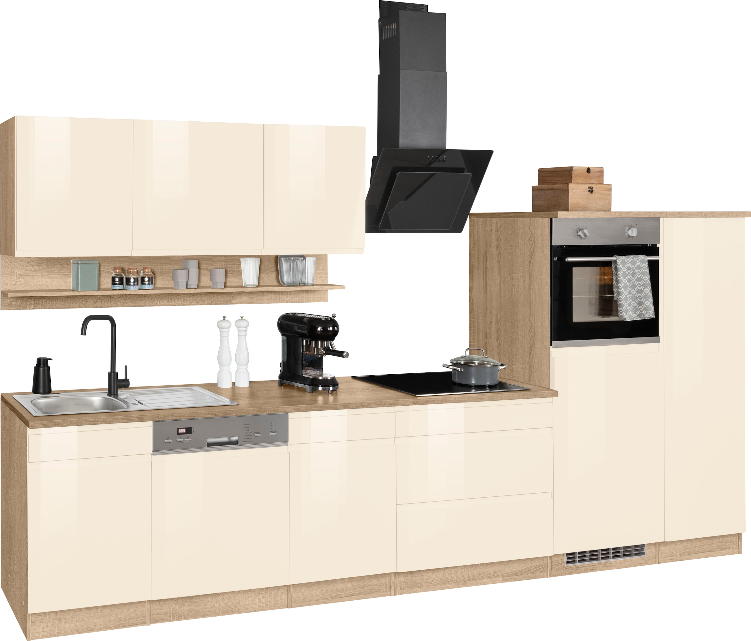 HELD MÖBEL Küchenzeile "Virginia", Breite 350 cm, ohne E-Geräte günstig online kaufen