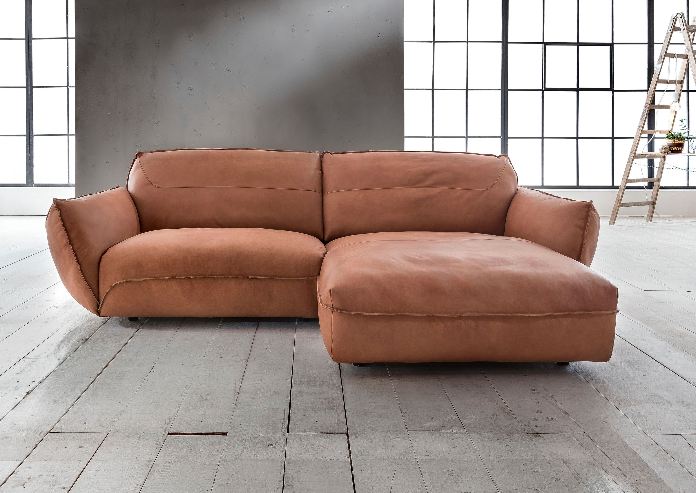 BETYPE Ecksofa "Be Type Be Chilled, Mega Sofa, Bezug: hochwertiges Anilinle günstig online kaufen
